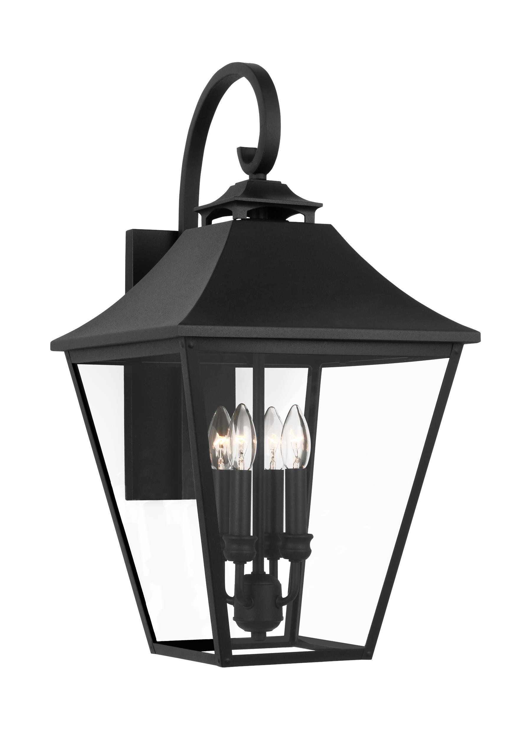 Generation Lighting Galena 4-Light 25.375-in H Black Outdoor Wall Light ...