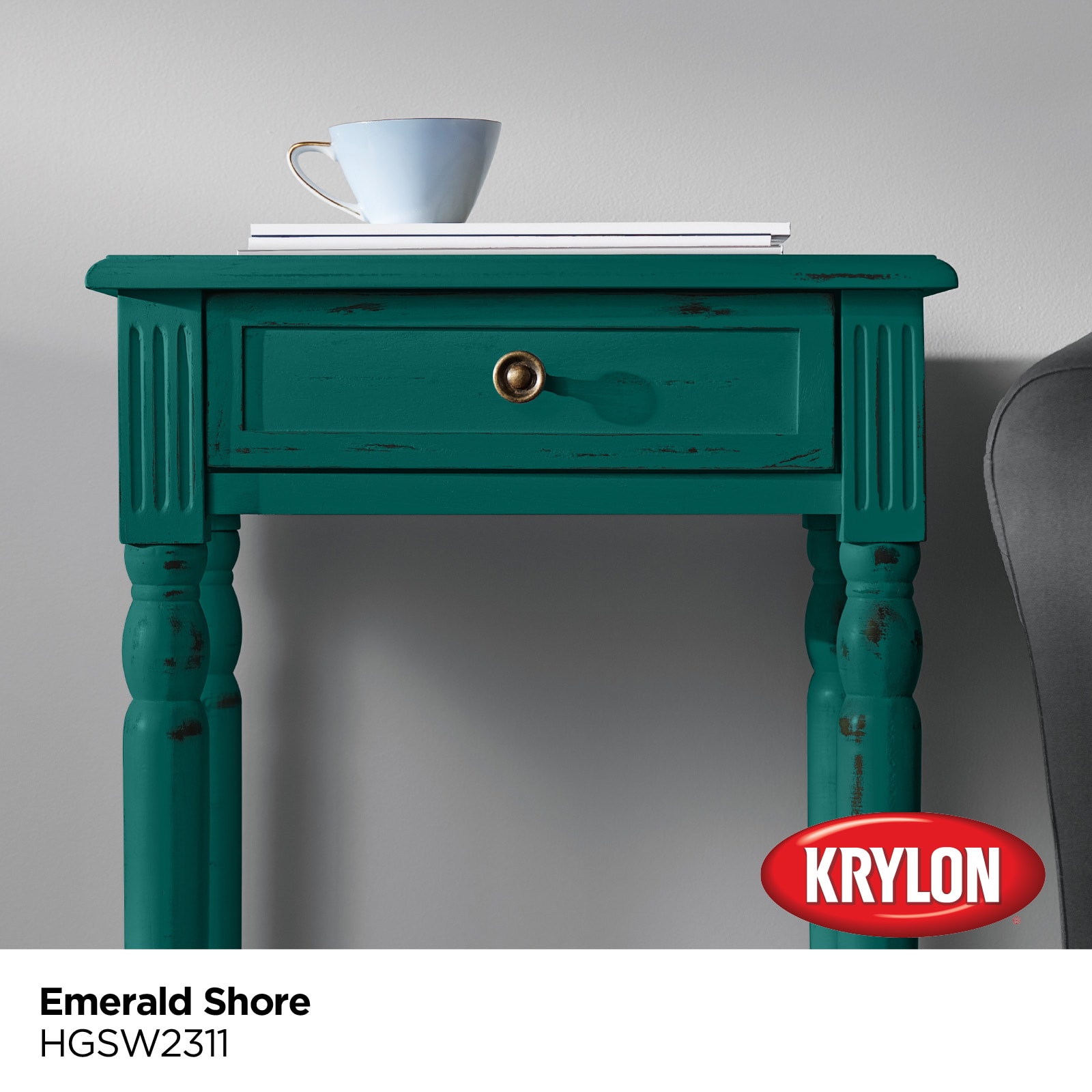 EMERALD Deep Turquoise Green Chalk Based Paint Furniture and DIY