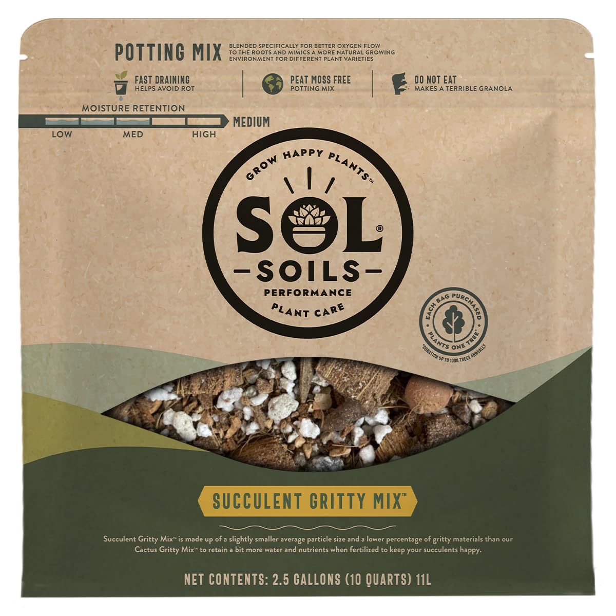 Sol Soils Fertilizer - Fast Draining Gritty Mix for Succulents - 2.5 ...