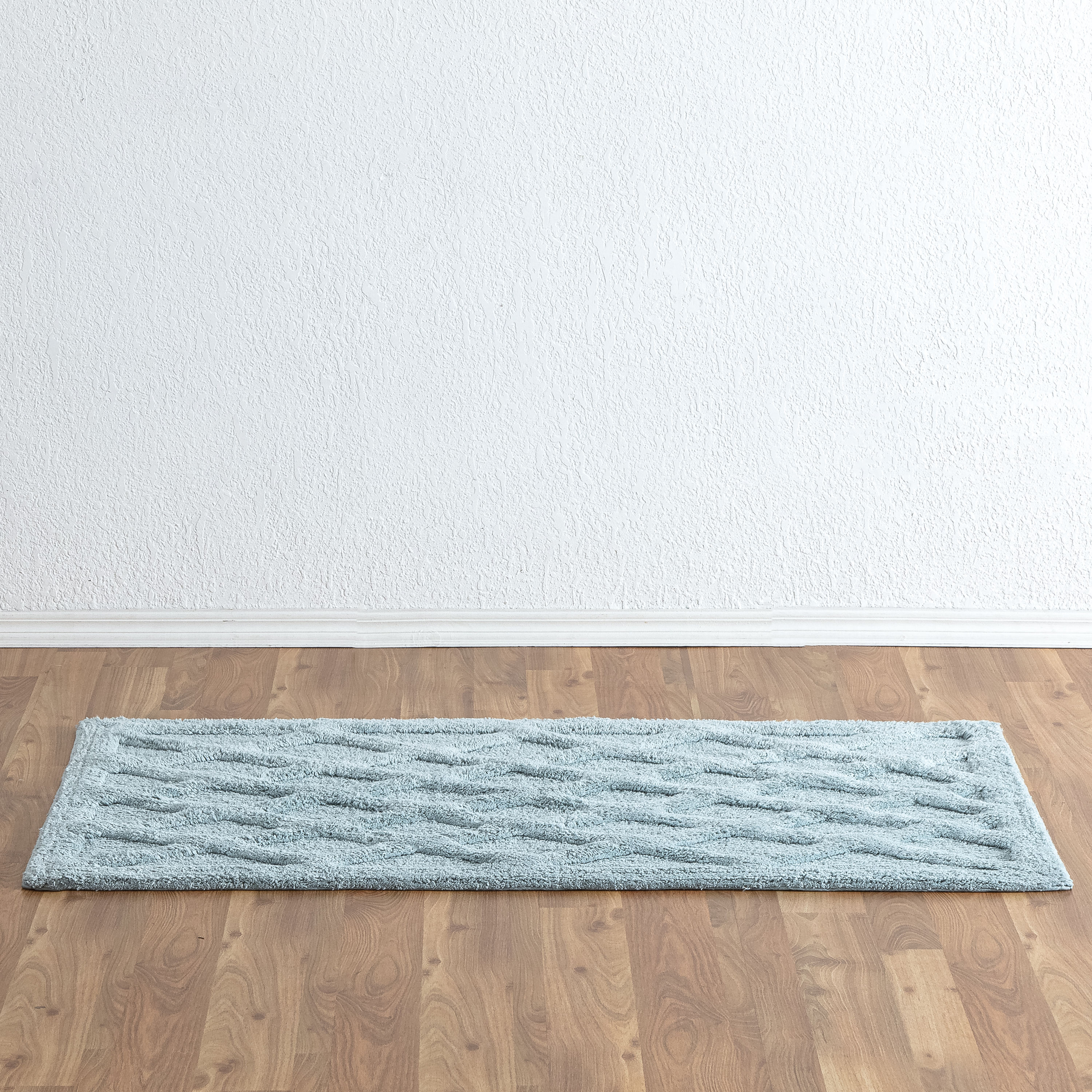 Alderbury Blue 30 in. x 50 in. Geometric Cotton Bath Mat