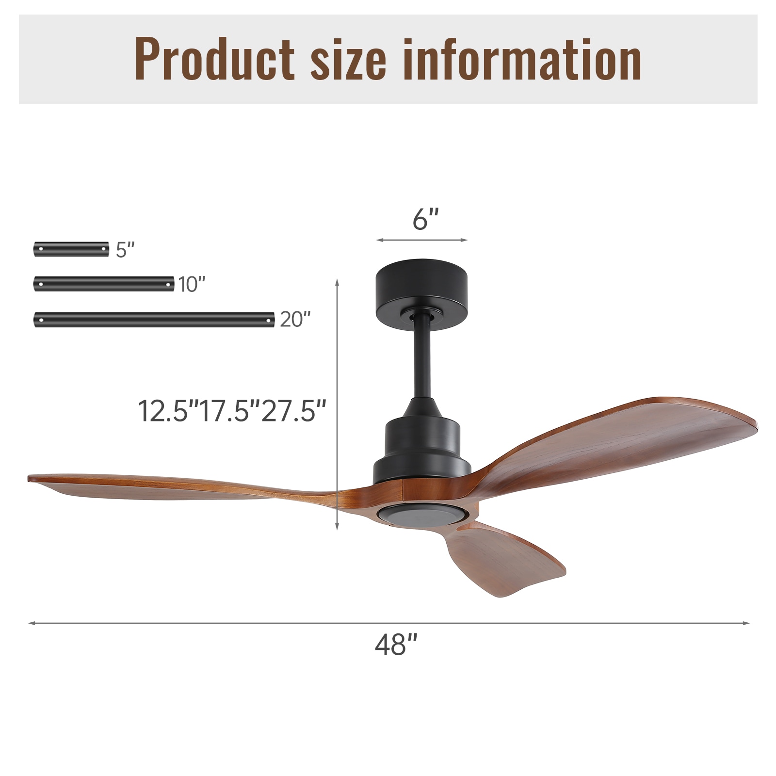 Sofucor LW-48K010-BK-WD-HTM Ceiling-Fans - View #5
