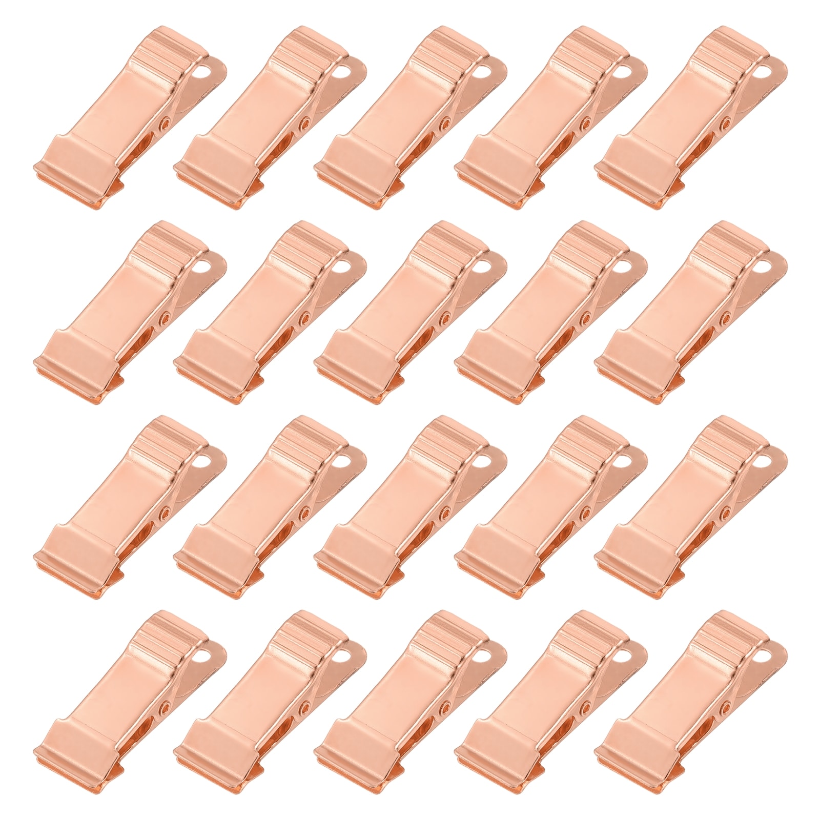 Unique Bargains 20pcs Metal Alligator Clamps 1.3 Inch x 0.5 Inch Mini Spring Clamp Hanging Crocodile Clips with Smooth Jaw for Work Photo Clothes Crafts Champagne #S26051100UX6961