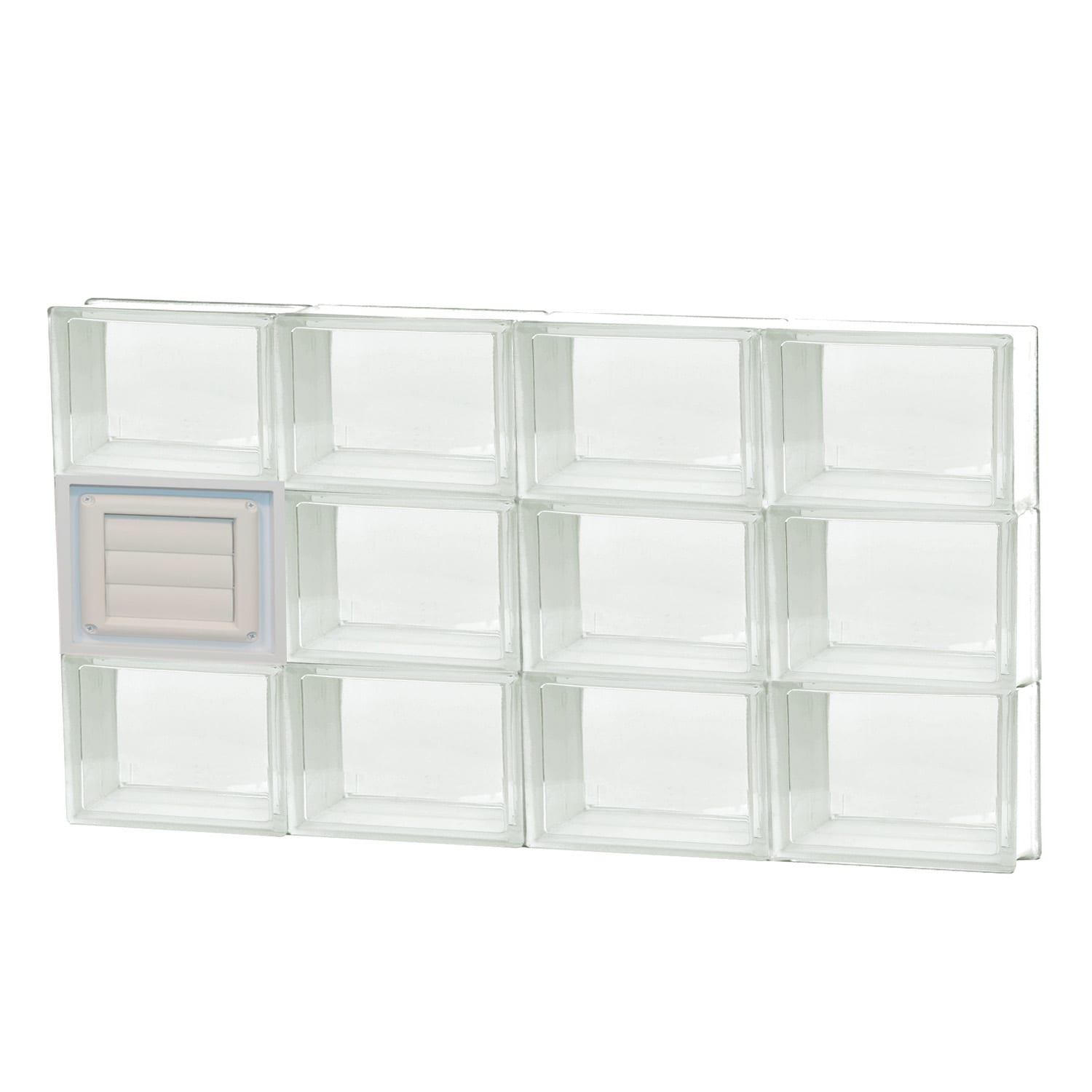 REDI2SET D3218CL Clear Glass 31-in x 17-1/4-in Frameless Replacement Dryer vent Glass Block Window