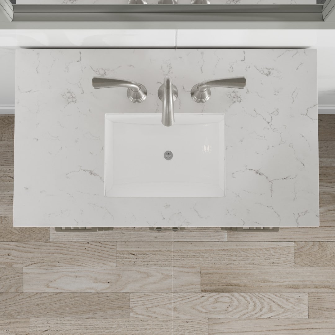 Eviva Hampton 36" Gray Transitional Freestanding Bathroom Vanity with White Carrara Marble Top