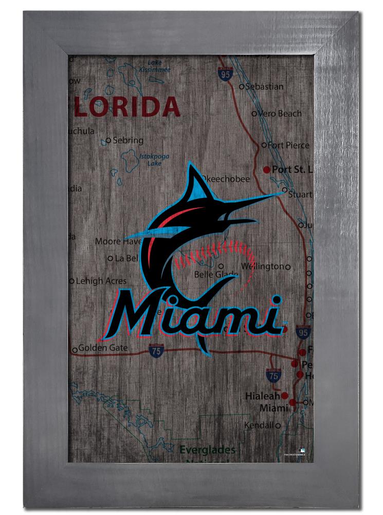 Fan Creations Miami Marlins On Wood Print