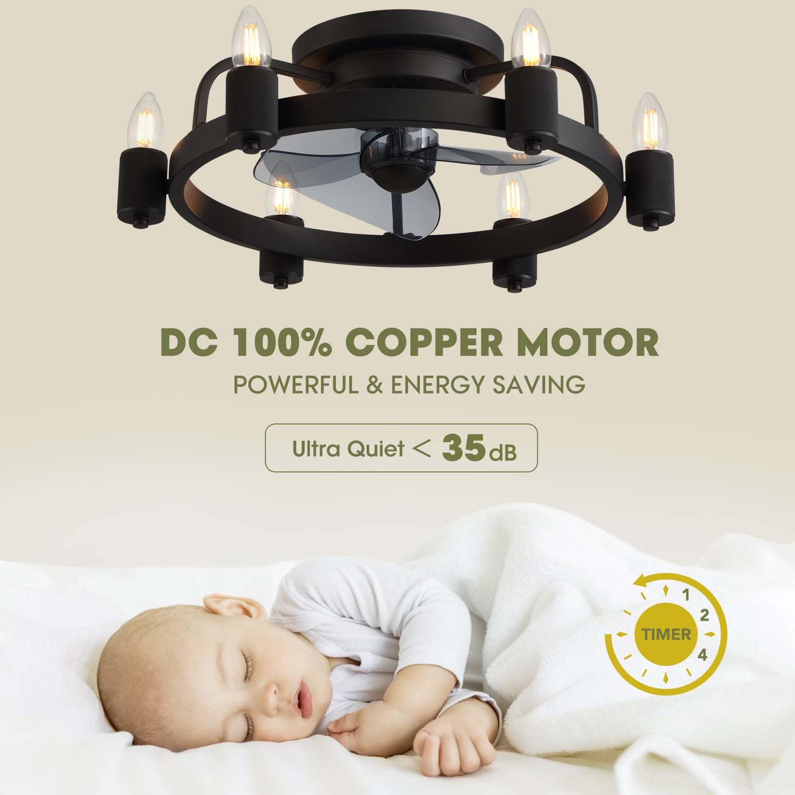 SILJOY D102-BK Ceiling-Fans - View #3