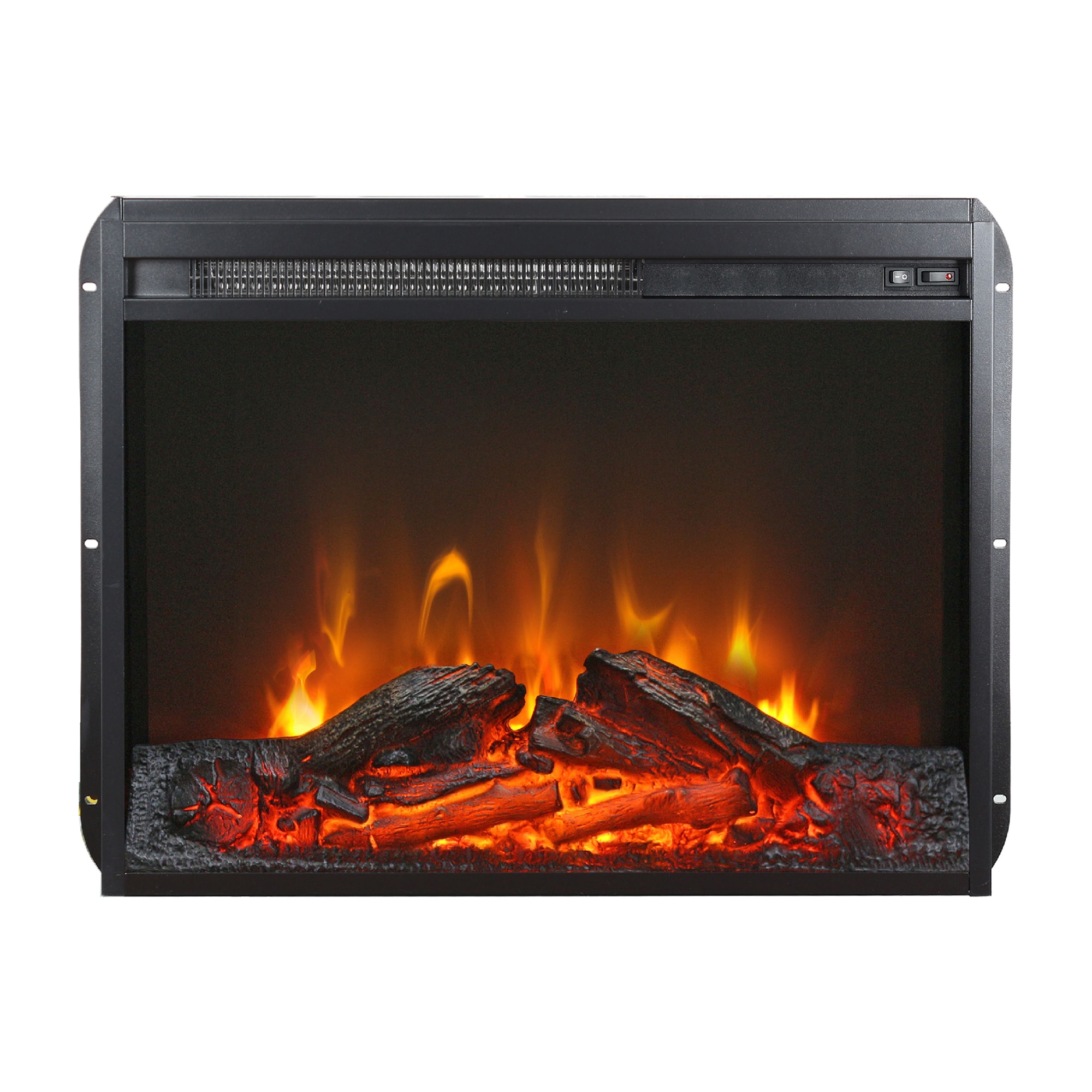 Sunrinx MG8-FP-06 23.98-Inches W Black TV Stand with LED Corner or flat wall Electric Fireplace with Remote Control Included
