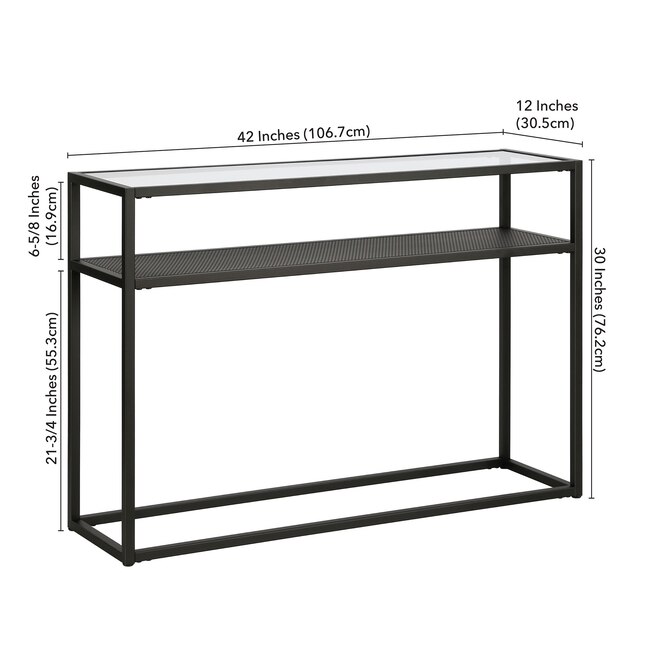 Hailey Home Nellie Modern Blackened, 10 Inch Wide Console Table