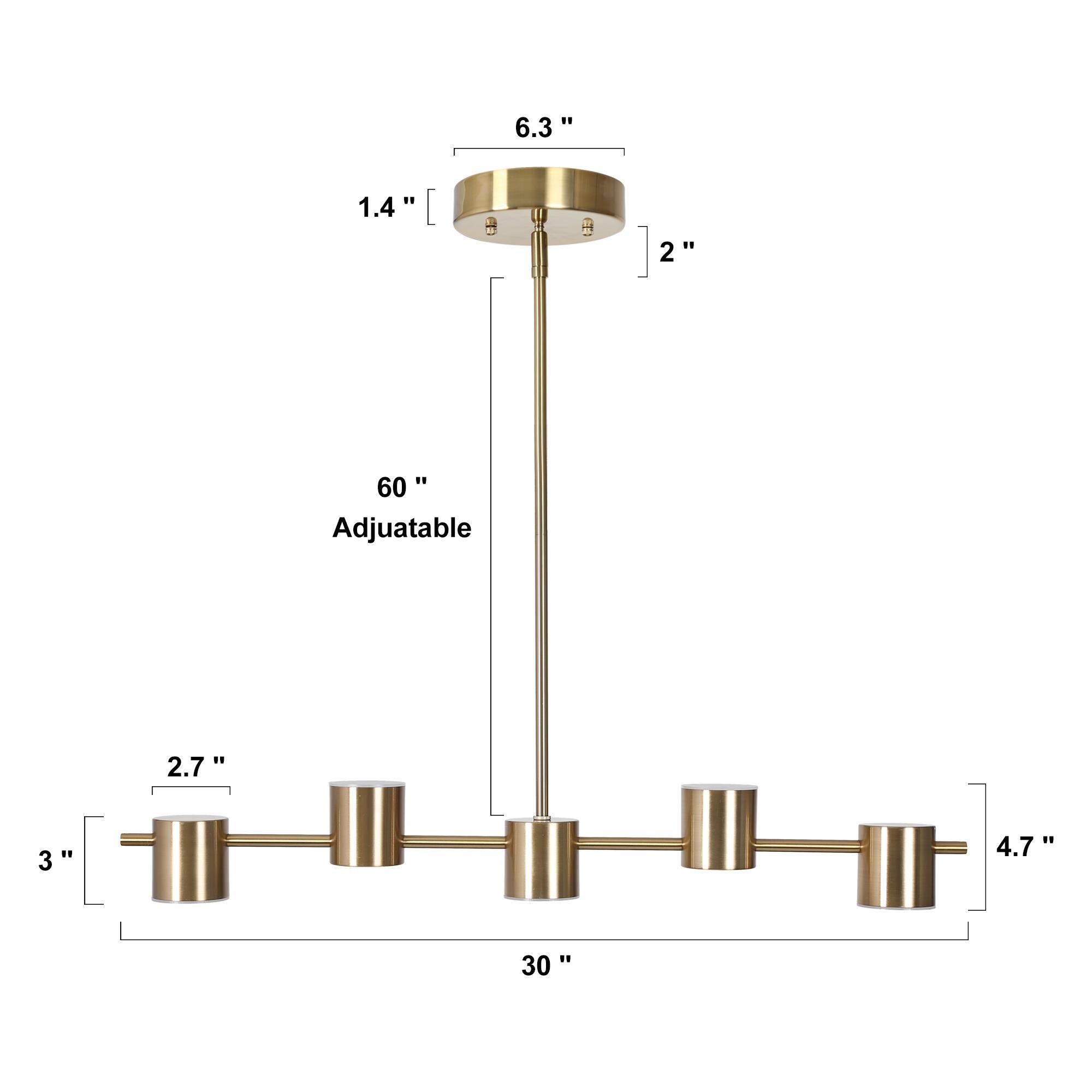 ZEVNI Frey 5-Light Polished Gold Modern/Contemporary LED Dry rated ...