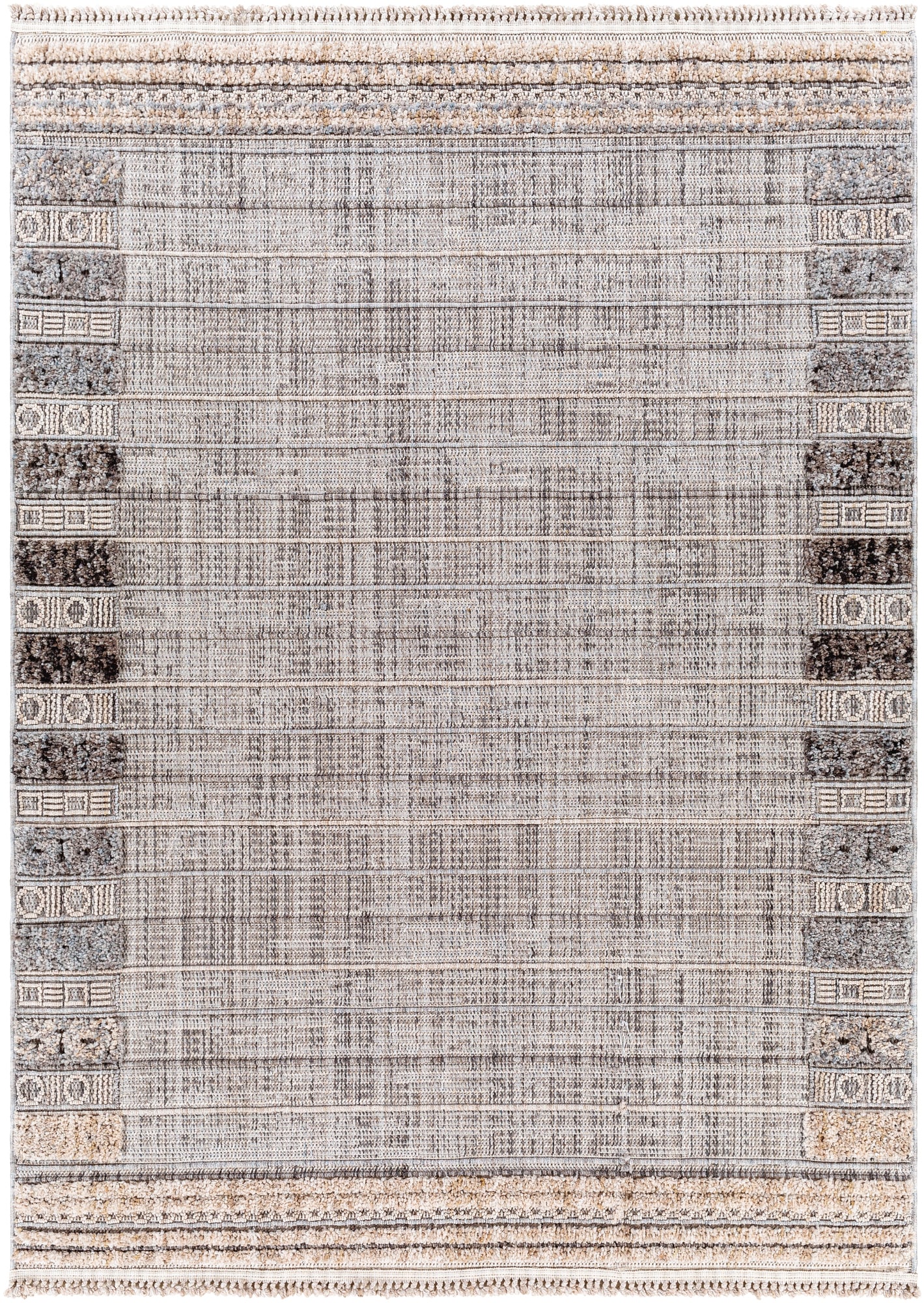 Livabliss ZRZ2308-71010 Zaragoza 8 x 10 (ft) Polyester Medium Gray Rectangular Indoor Tribal Global Area rug