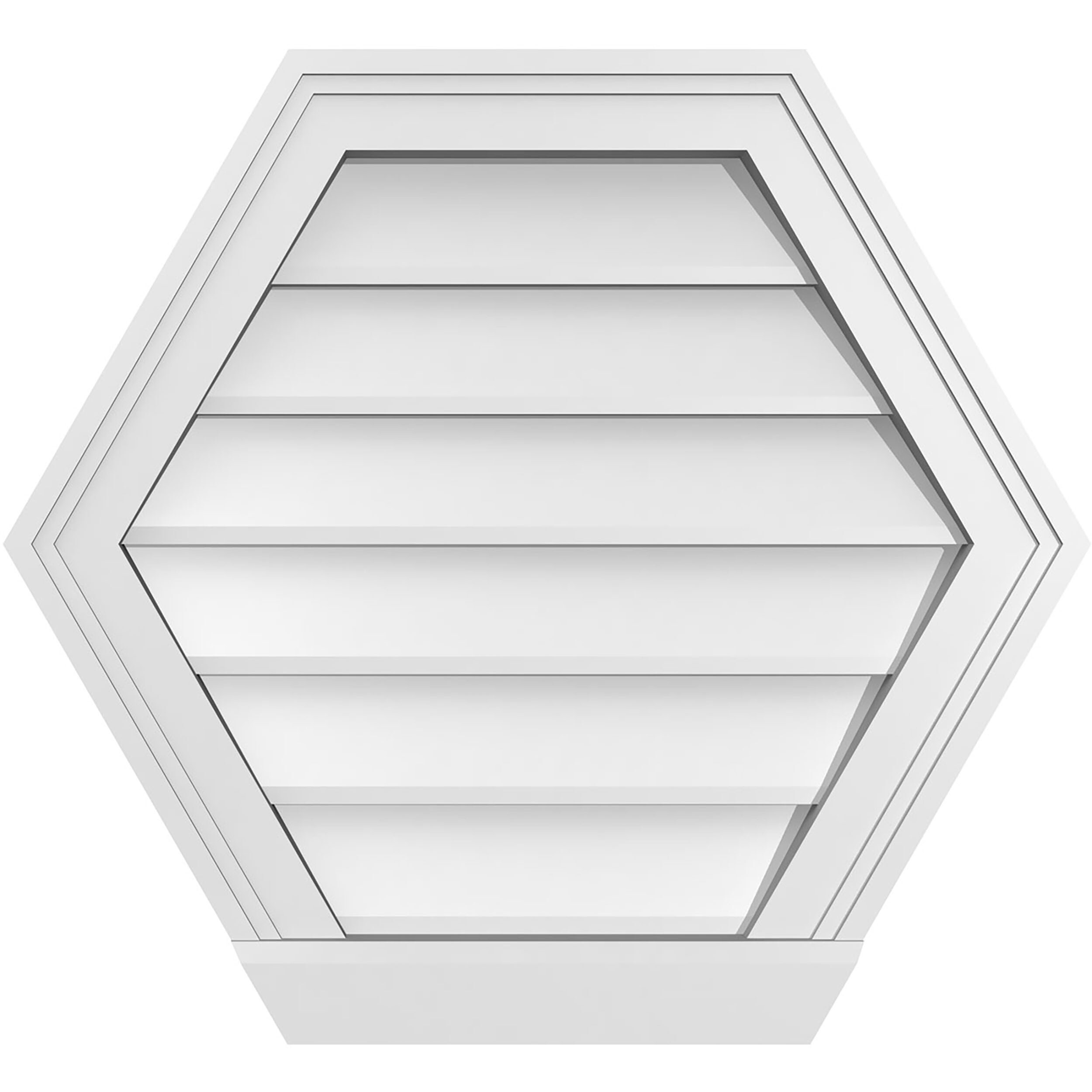 Ekena Millwork GVPHP22X2003SN 22-Inches x 20-Inches Off-white Peaked PVC Gable Louver Vent