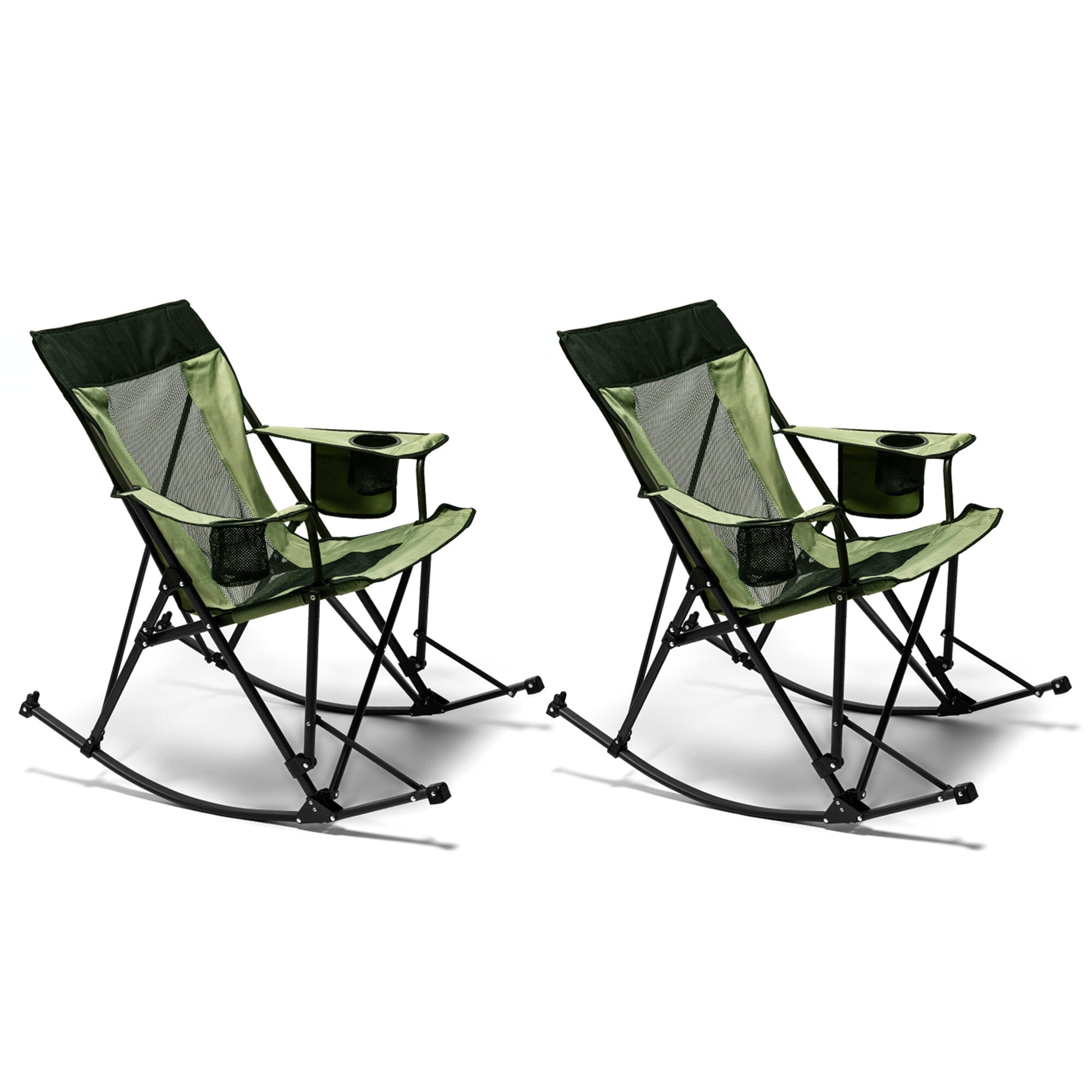 Clihome CL-P2AC2457XGN1 Polyester Green Folding Beach chair