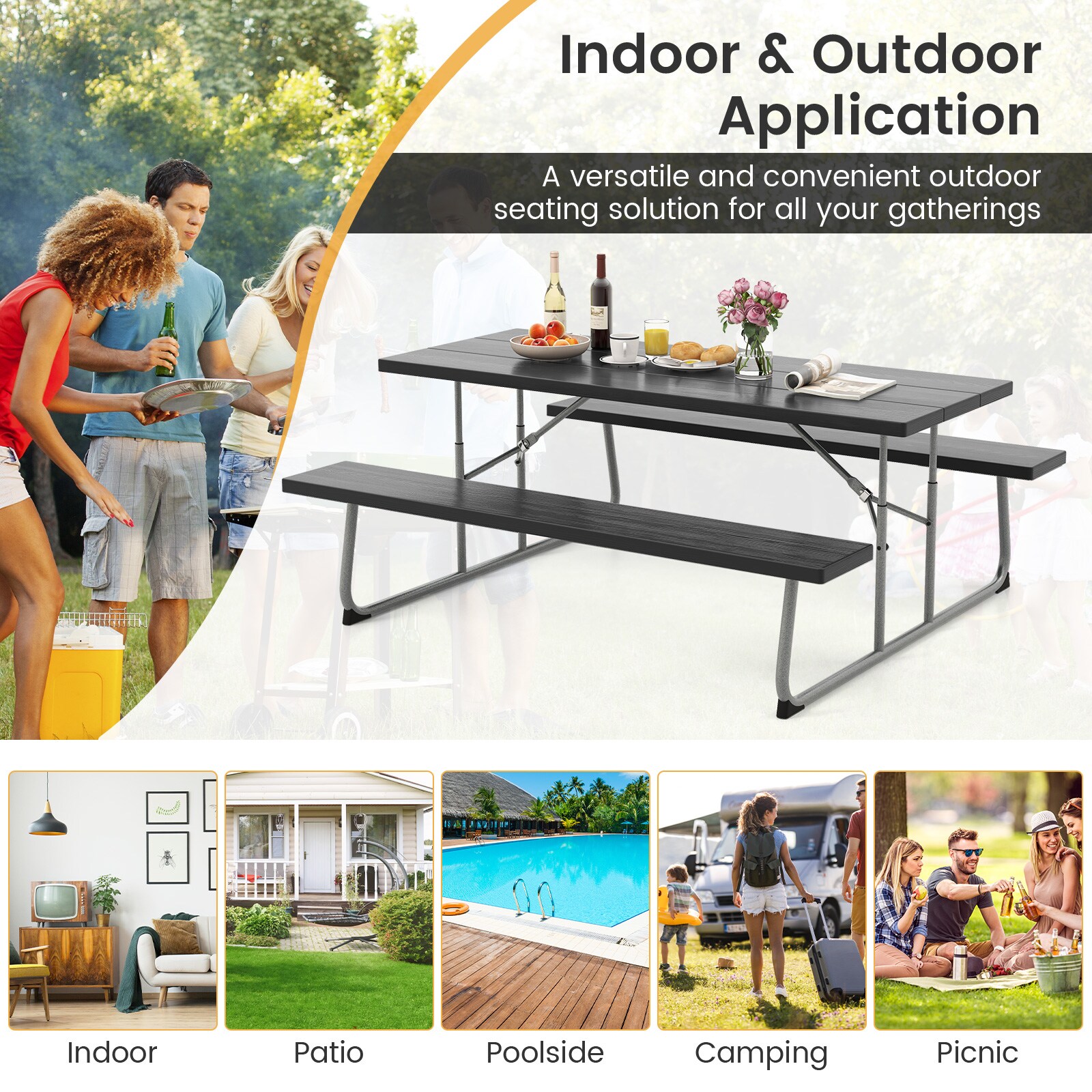 LIVIZA TDZ11267BK-X Picnic-Tables - View #5