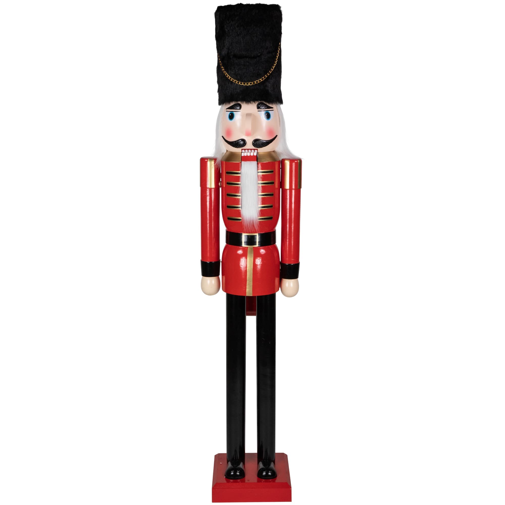 Northlight Giant Commercial Size Wooden Christmas Nutcracker Soldier - 6 feet - Red and Black