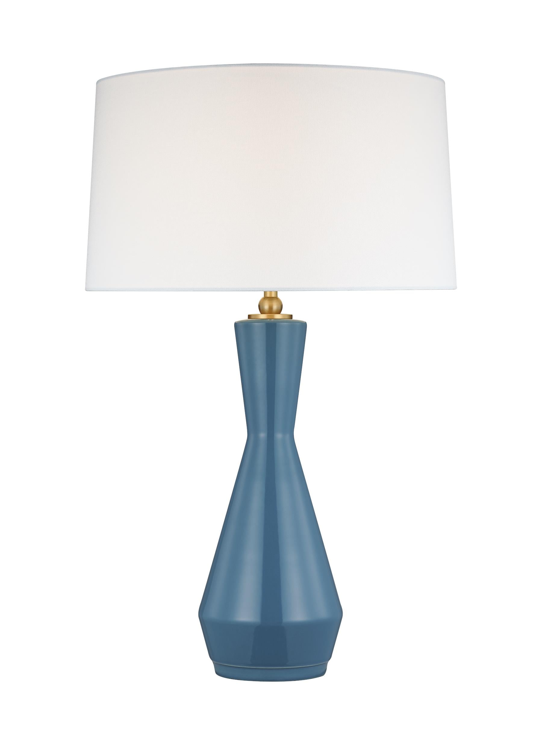 Generation Lighting TT1221LAQ1 Jens Lucent Aqua On/Off switch Table Lamp with Linen Shade