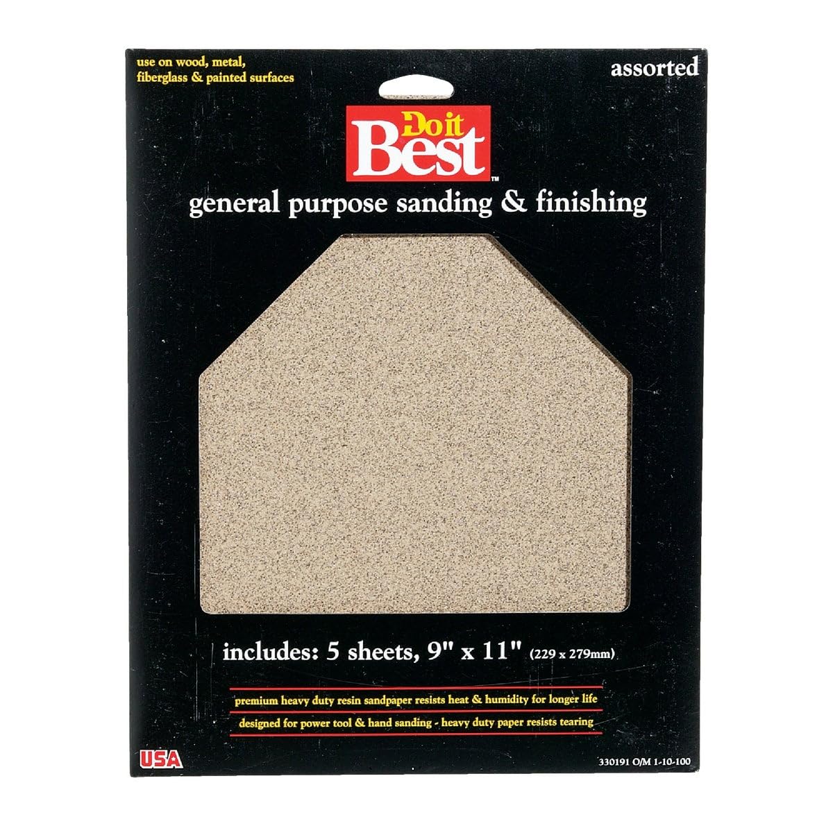 Ali Industries Aluminum Oxide Sandpaper Sheets Assorted Grit 9 x 11 in #330191GA