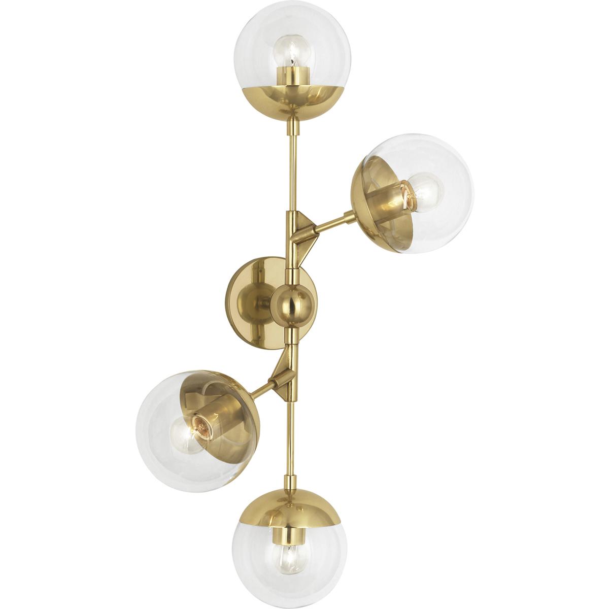 Robert Abbey Lighting Robert Abbey 1216 Celeste 4 Light 20 inch Modern Brass Wall Sconce Wall Light