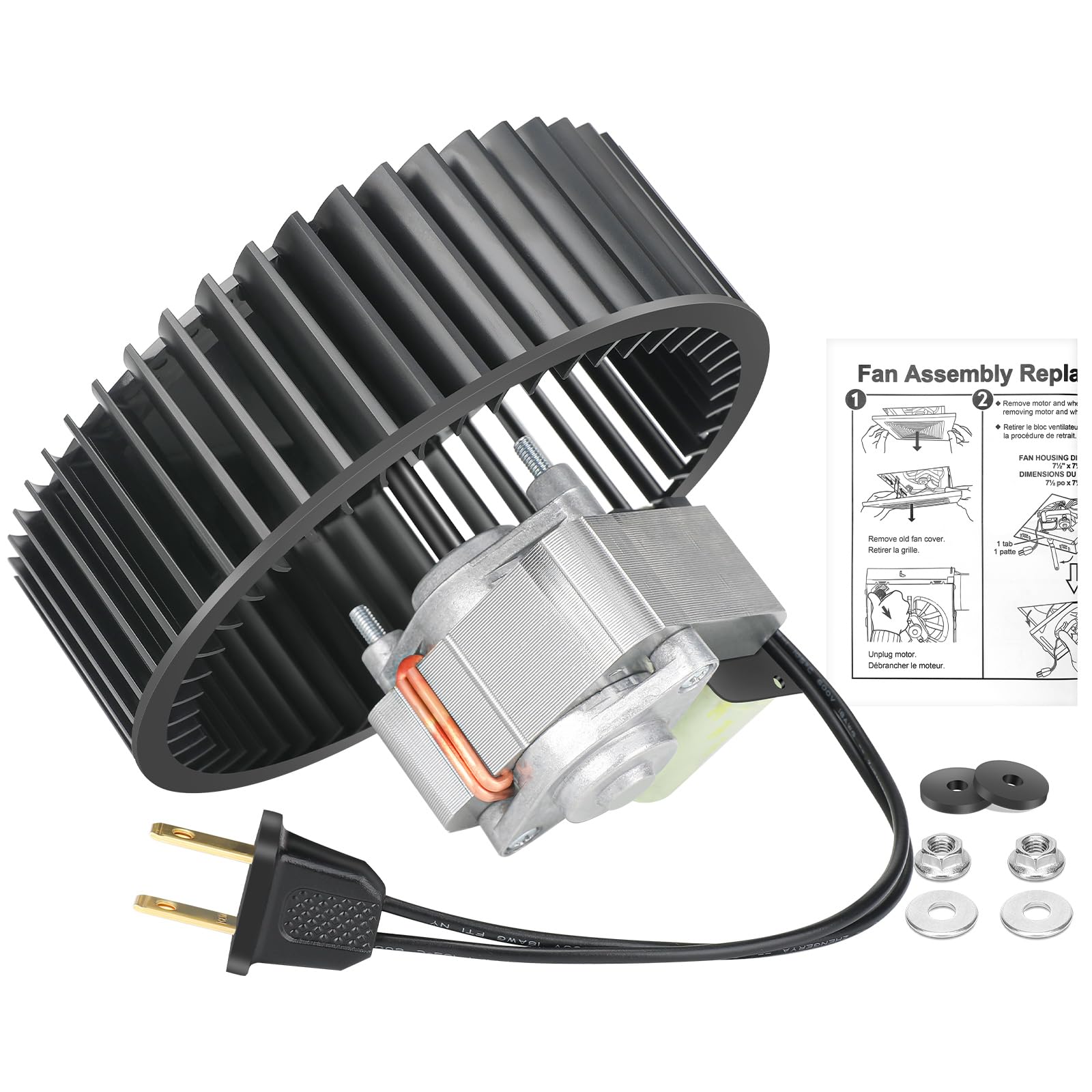 AOIZGMY  S97017450 Replacement Bathroom Vent Fan Motor for 771 771 A 70 CFM 3000 RPM Super Quiet Performance Simple Install Includes Motor