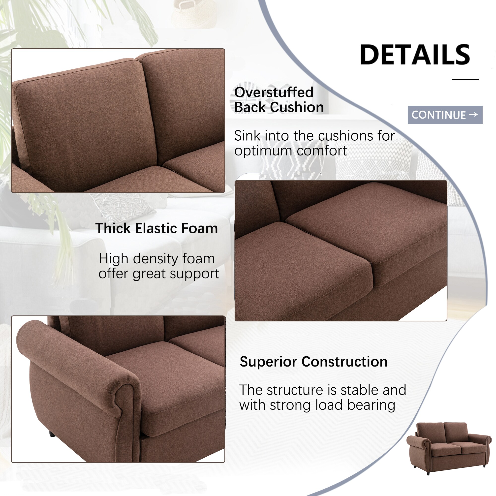 SINOFURN SYA370138BK Sofas-Loveseats - View #4