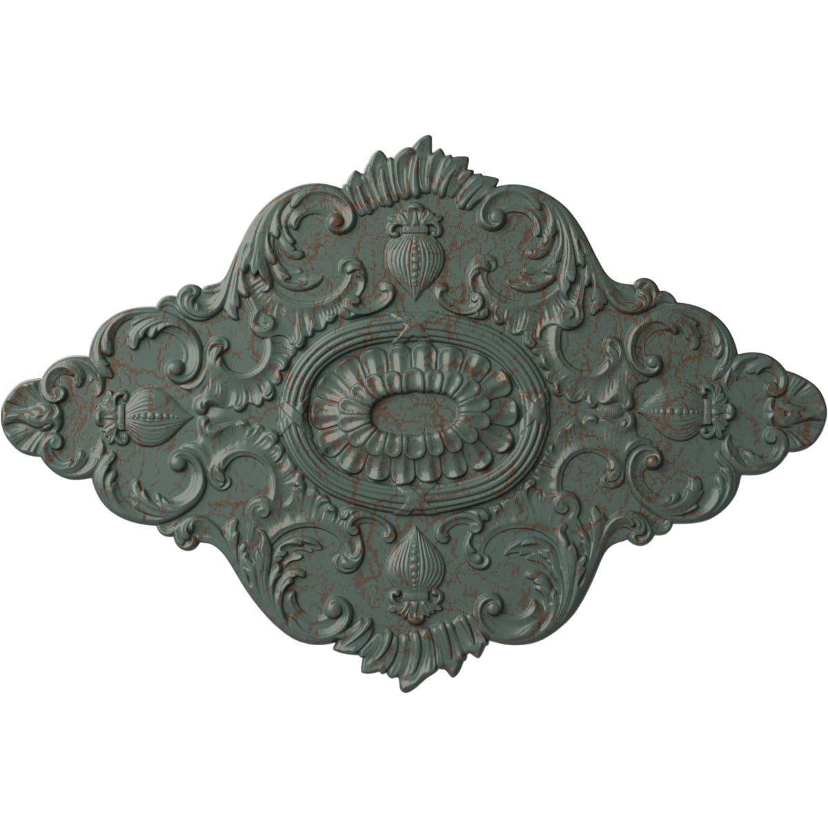 Ekena Millwork CM42X28ASCBC Ashford 28.875-in W x 42.75-in L Painted Cloud Burst Crackle Polyurethane Whole Ceiling Medallion