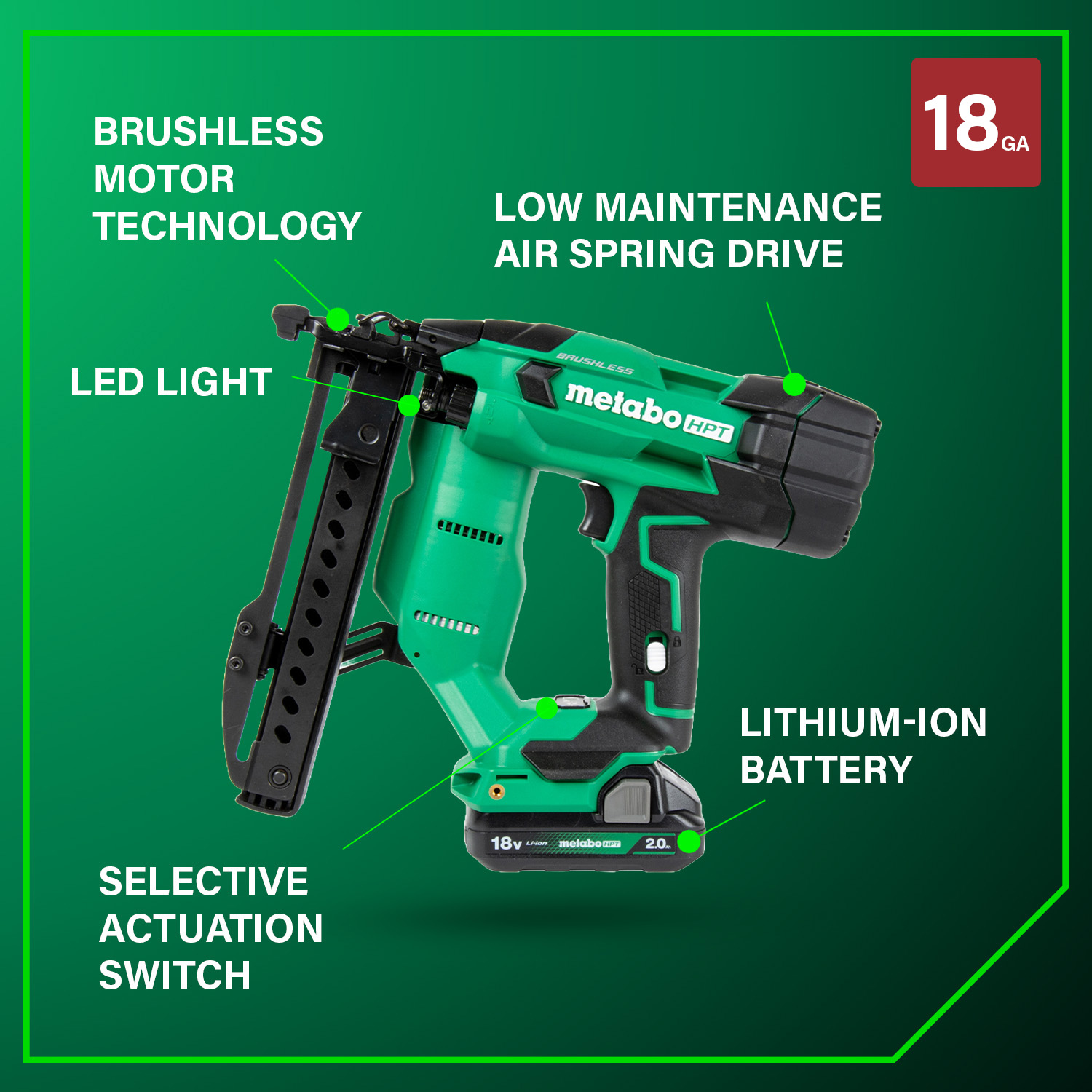 Metabo HPT N1804DAM Pneumatic-Staplers - View #4