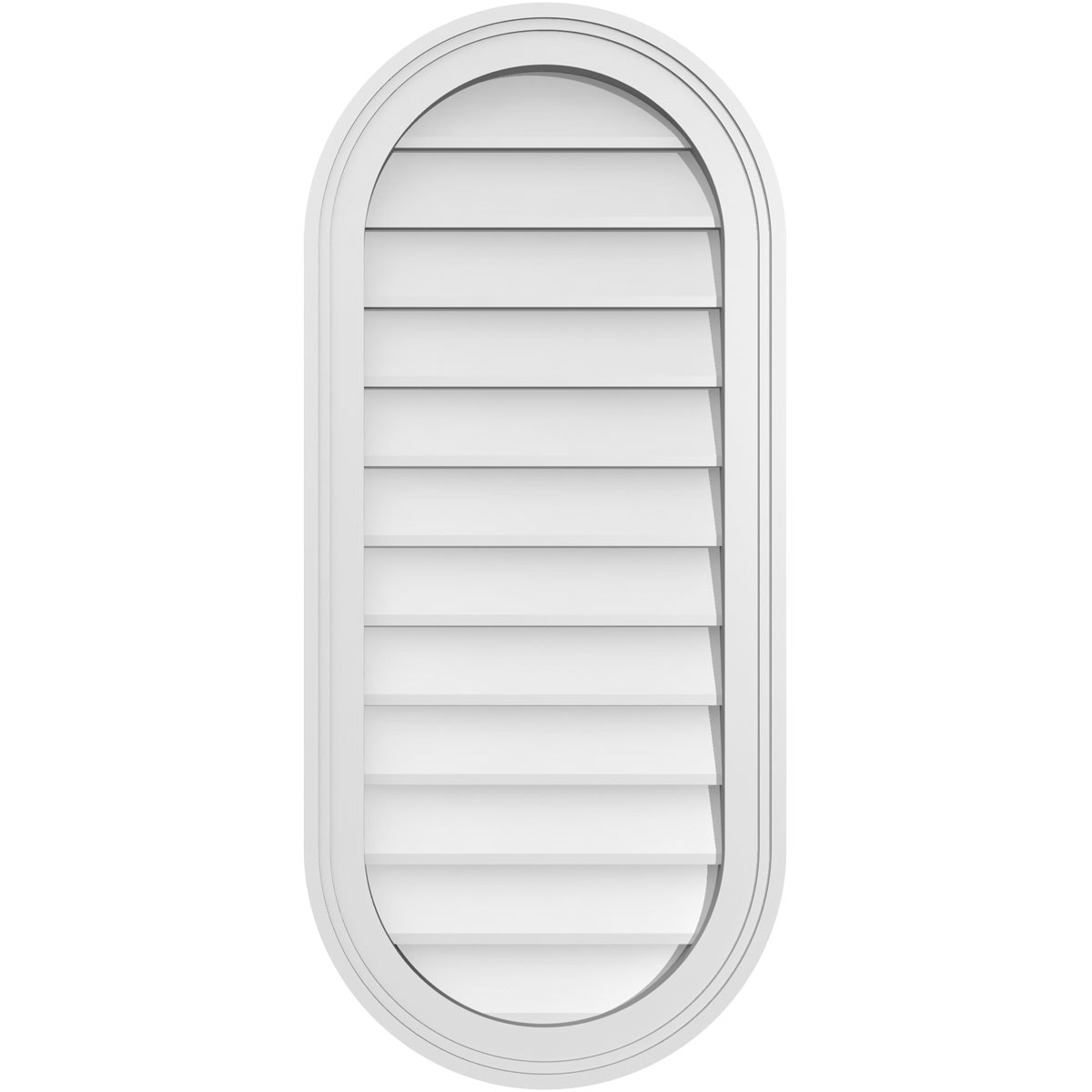 Ekena Millwork GVPVR16X3602SN 16-Inches x 36-Inches Off-white Oval PVC Gable Louver Vent