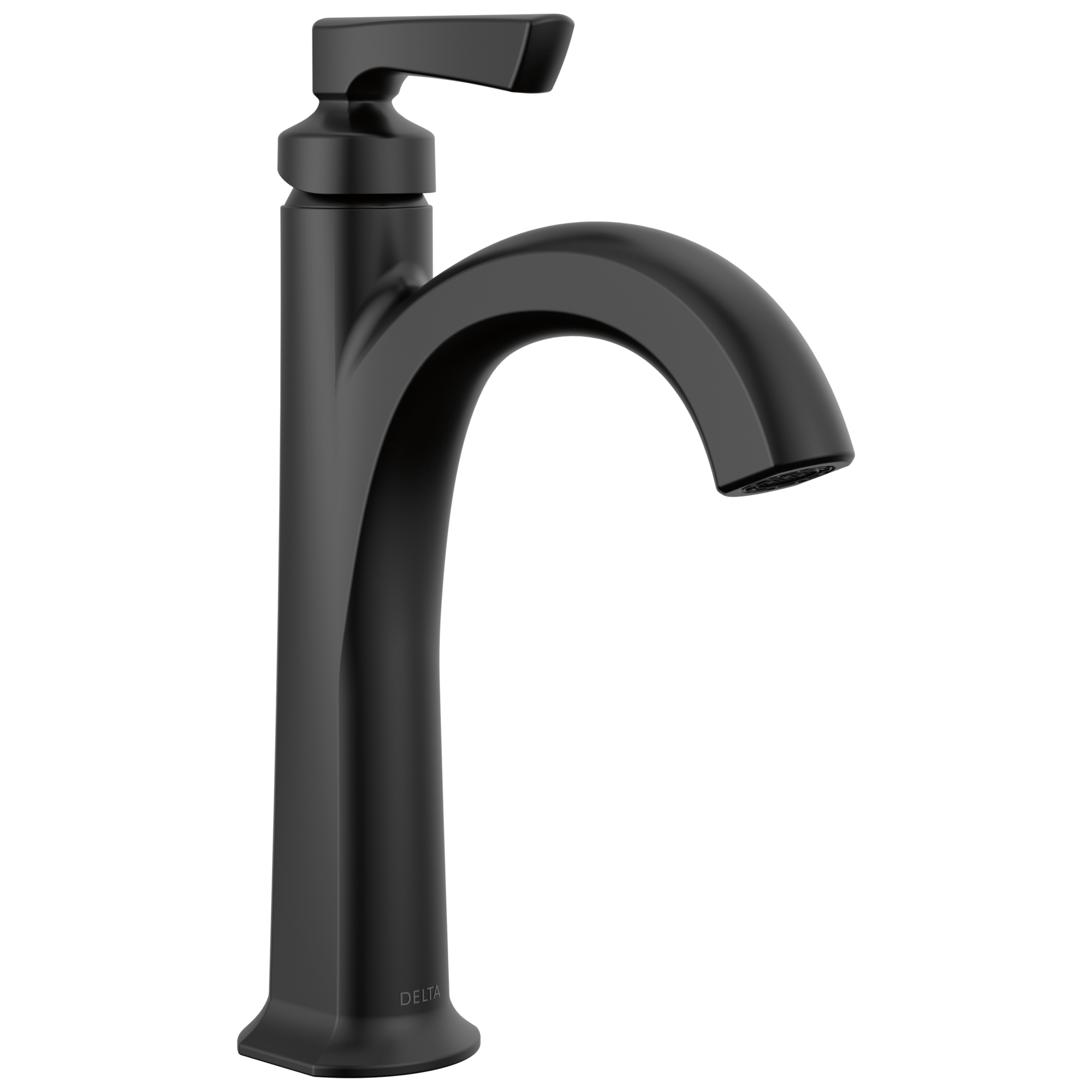 Delta 15892LF-BL Arcadia Matte Black Single hole 1-handle WaterSense Mid-arc Residential Handle Bathroom Sink Faucet with Drain with Deck Plate