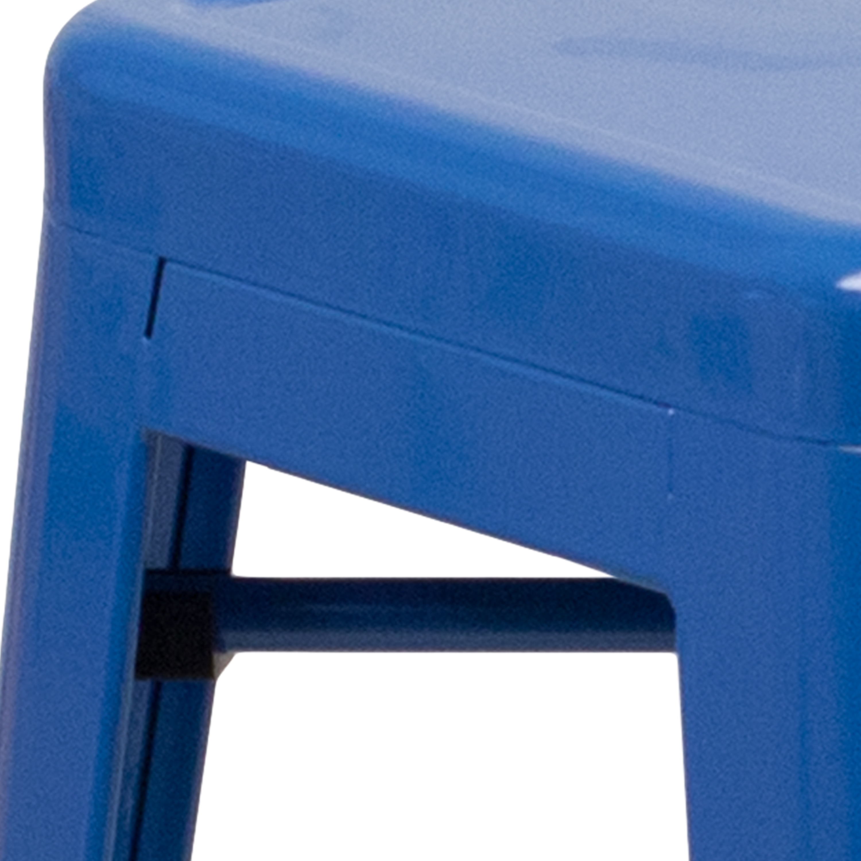 24" Blue Metal Backless Stackable Counter Stool