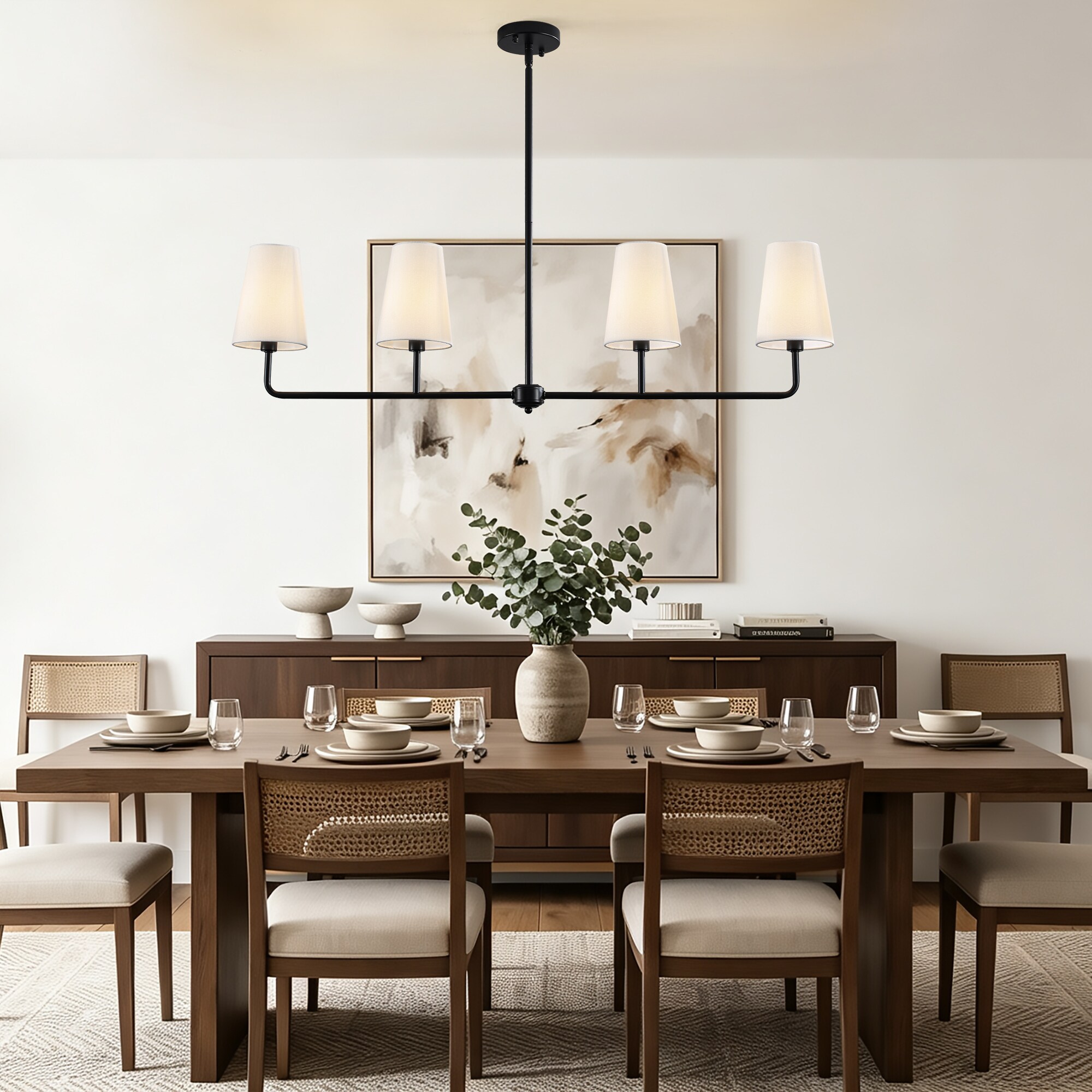 HLJYNJM 4-Light Modern 48-In Dimmable Linear Kitchen Island Pendant ...