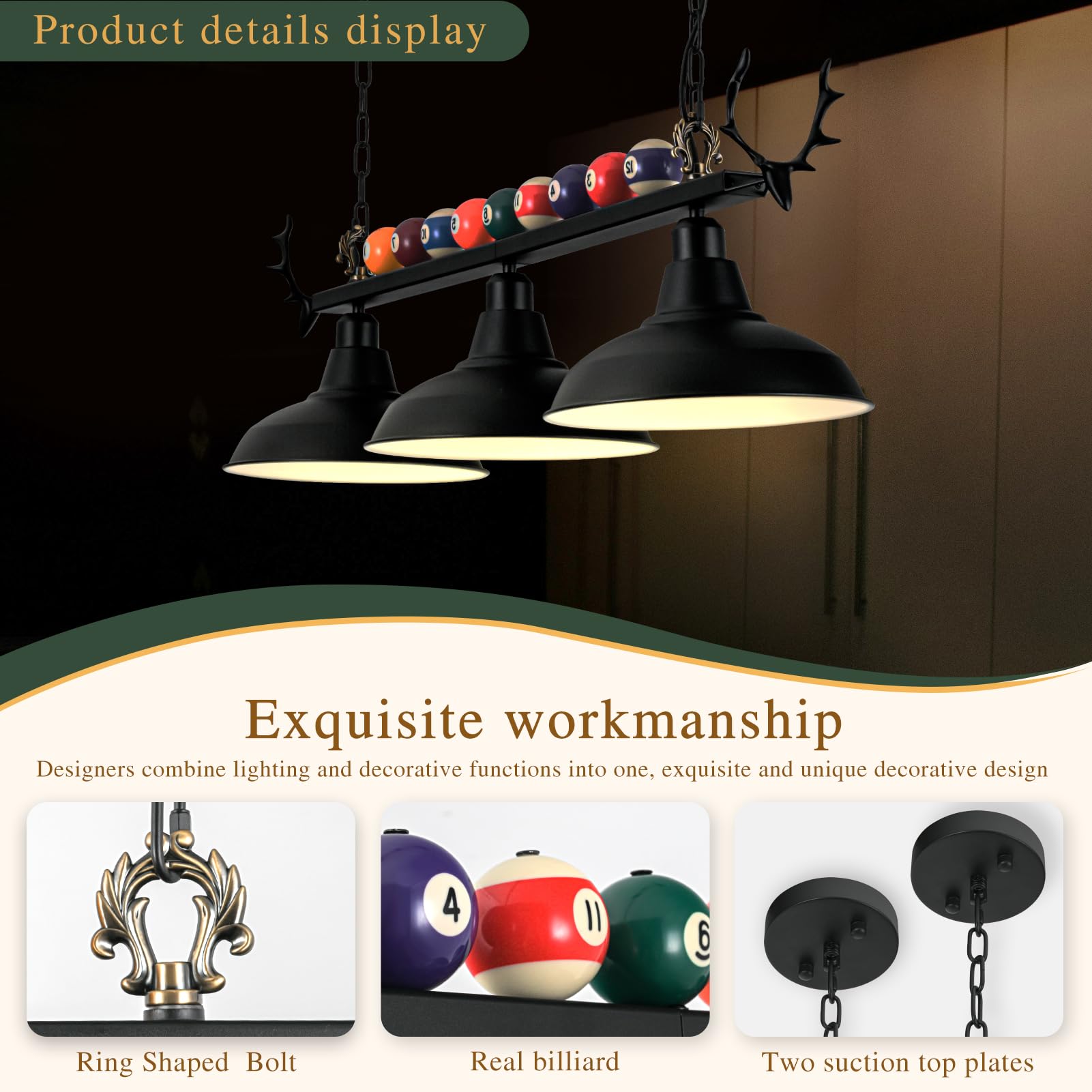 Vrbgify LVG0712V028 Pool-Table-Lighting - View #5