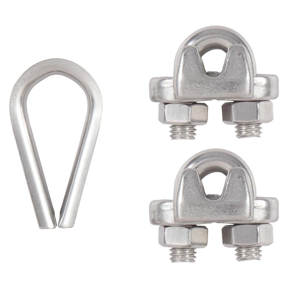 National Hardware N100-345 Cable Clamp Kit, Stainless Steel, 1/4-In.