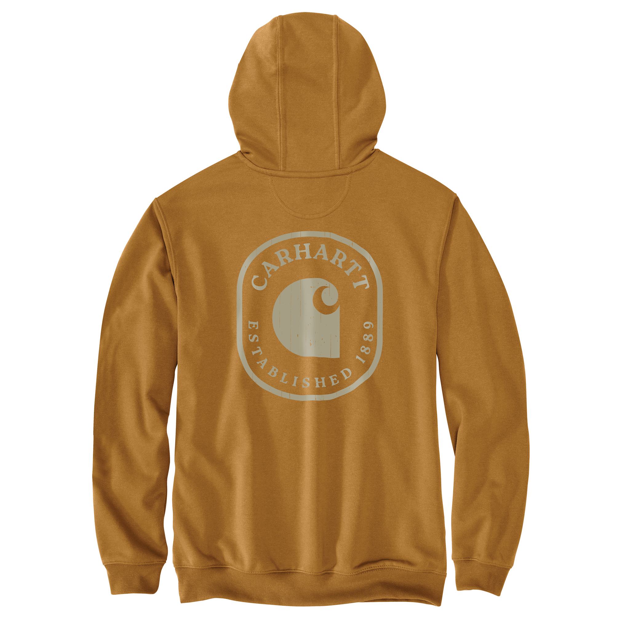 Carhartt - Paxton Rain Defender Men's Brown Medium weight Fleece Long sleeve Graphic Hoodie ( M )