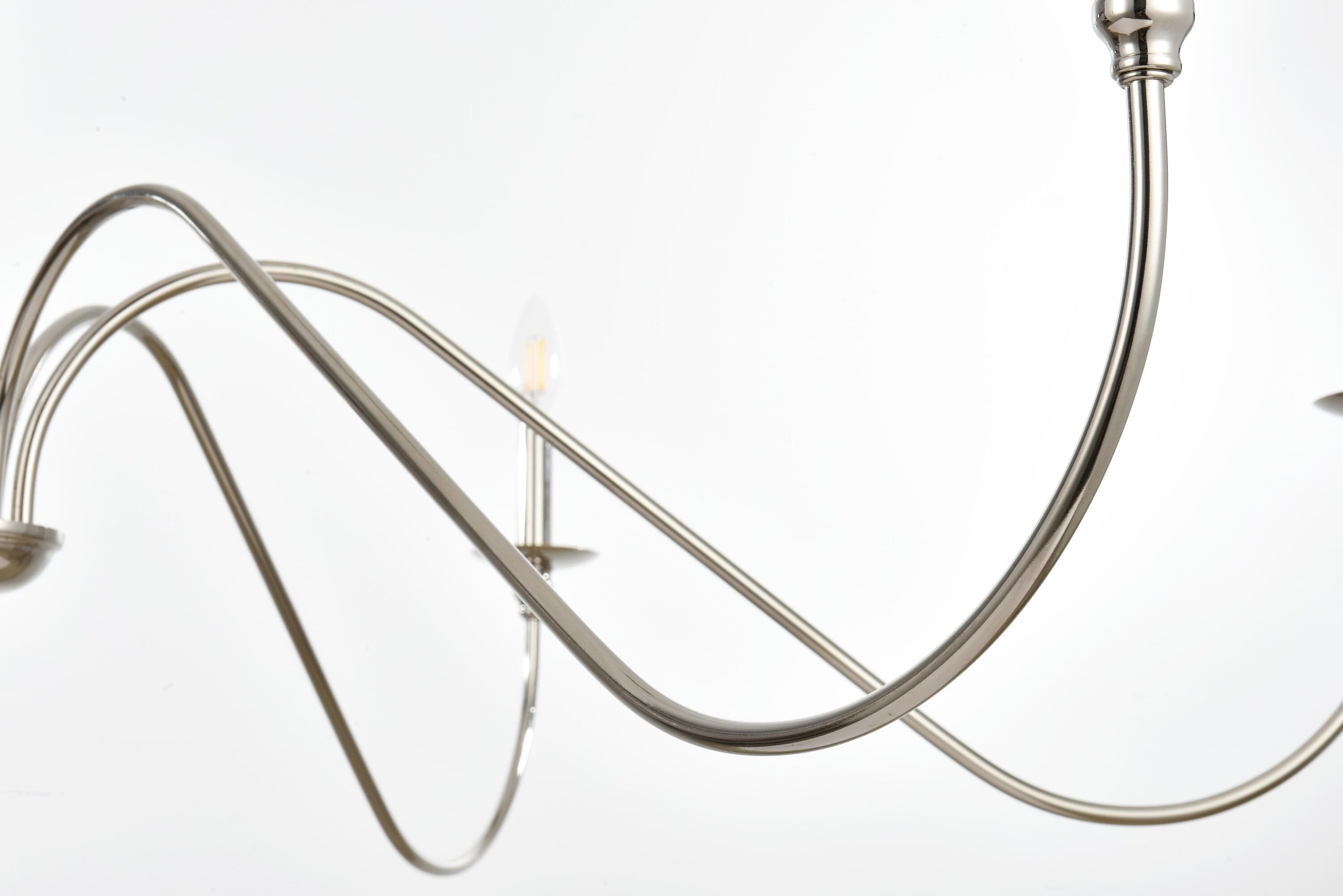 Polished Nickel 60" 6-Light Candle Chandelier