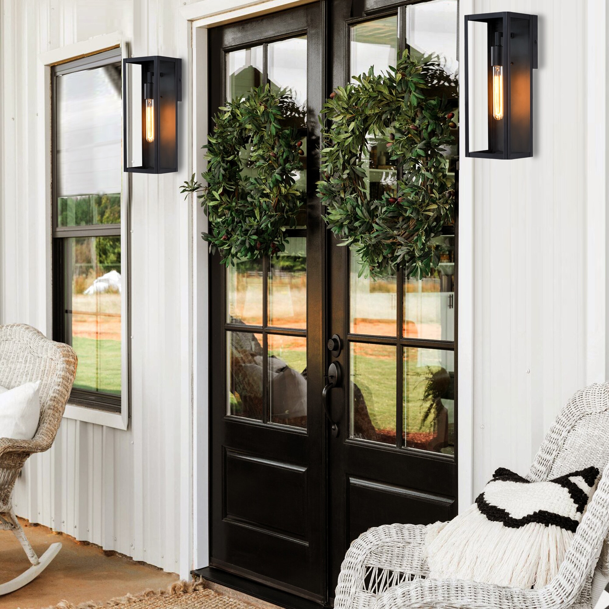 Hukoro 2FL86602-BK Outdoor-Wall-Lighting - View #9