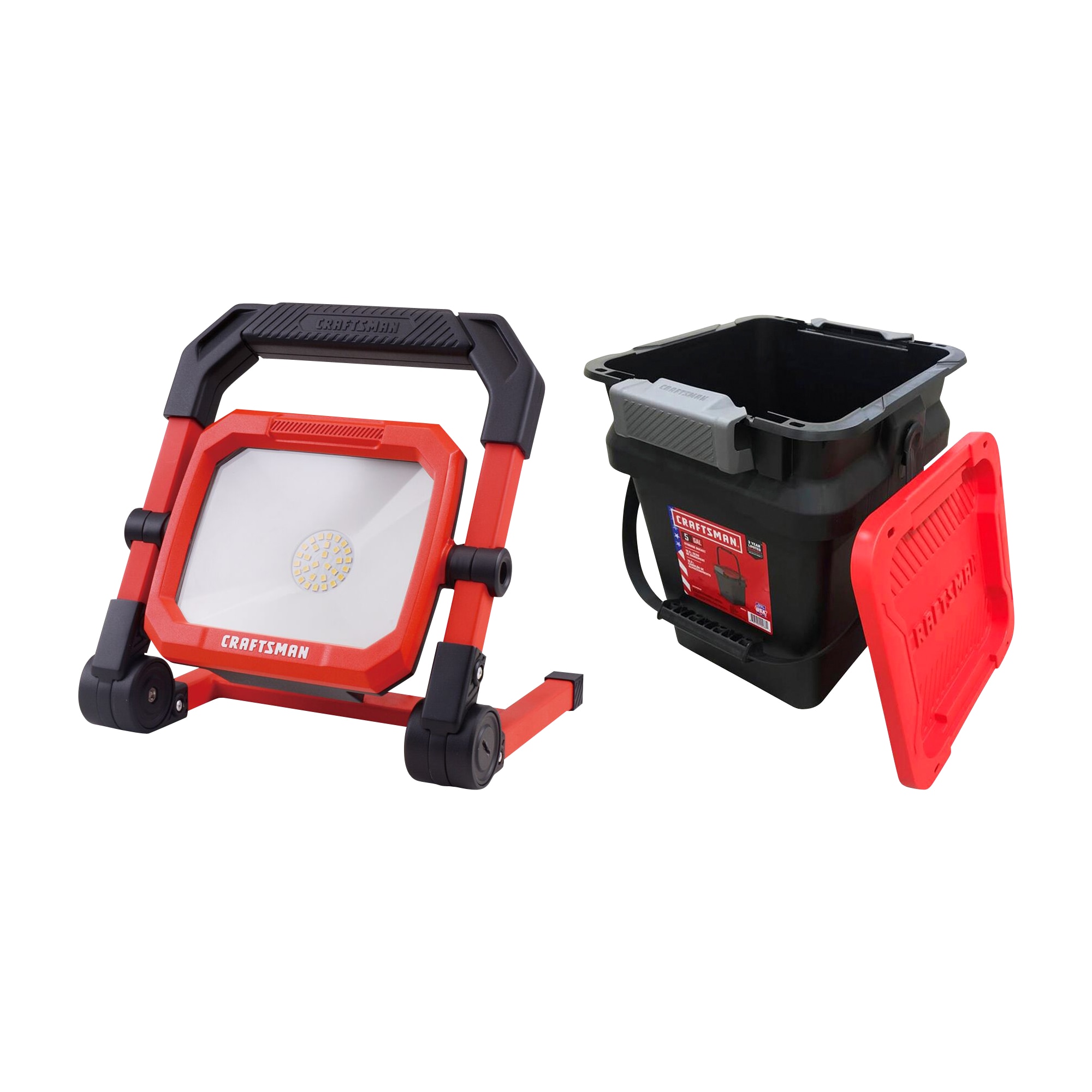 CRAFTSMAN 3000-Lumen LED Red Plug-in Portable Work Light in the Work Lights  department at