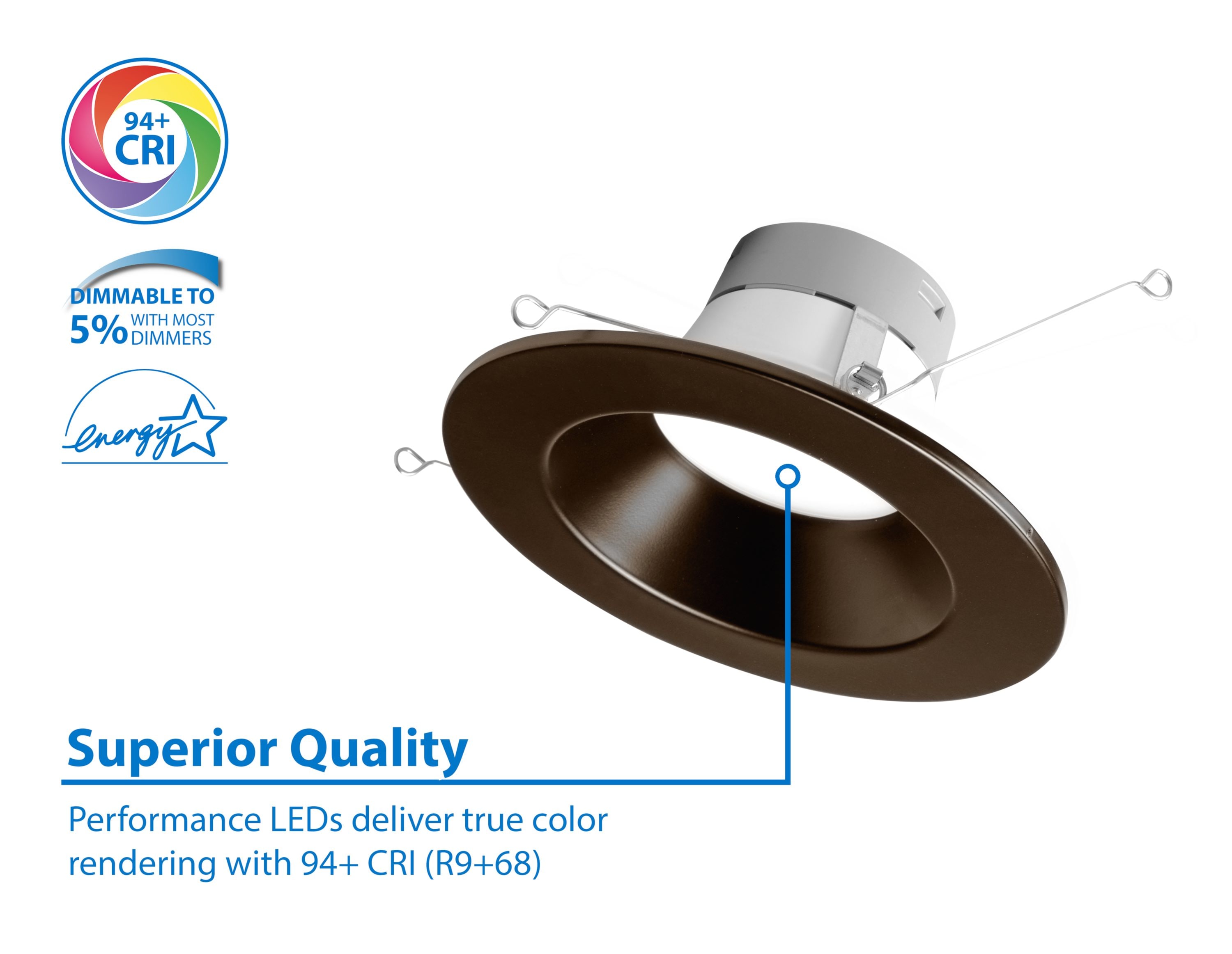 Modern 7.4" Oil-Rubbed Bronze Dimmable LED Recessed Downlight