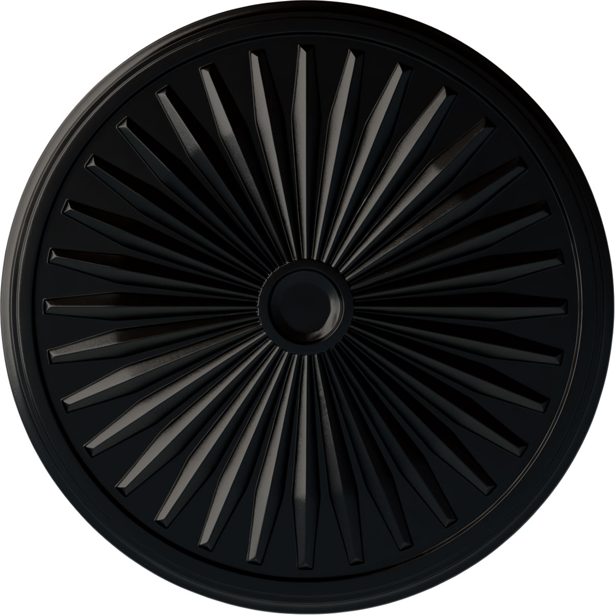 Ekena Millwork CM33LEBLF Leandros 33.125-in W x 33.125-in L Painted Jet Black Polyurethane Whole Ceiling Medallion