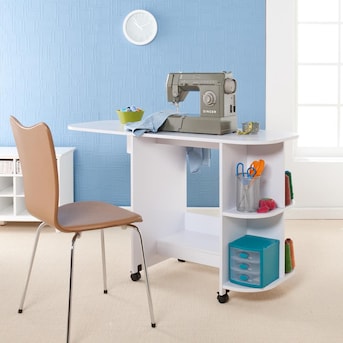 Boston Loft Furnishings B Transitional White Sewing Desk, Folding Sewing  Table with Storage, 51-in Work Surface in the Desks department at