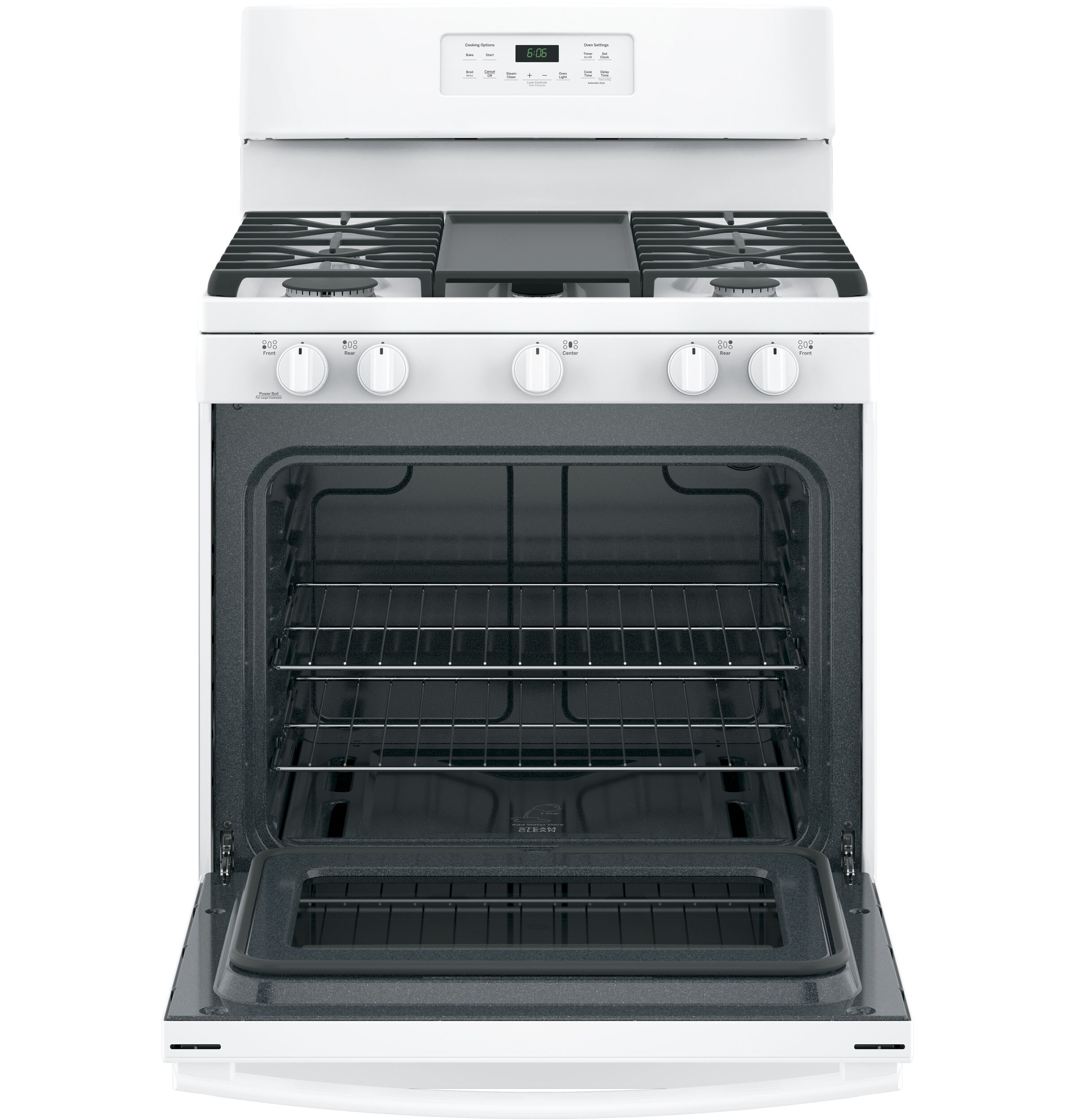 GE 30-in 5 Burners 5-cu ft Freestanding Natural Gas Range (White)