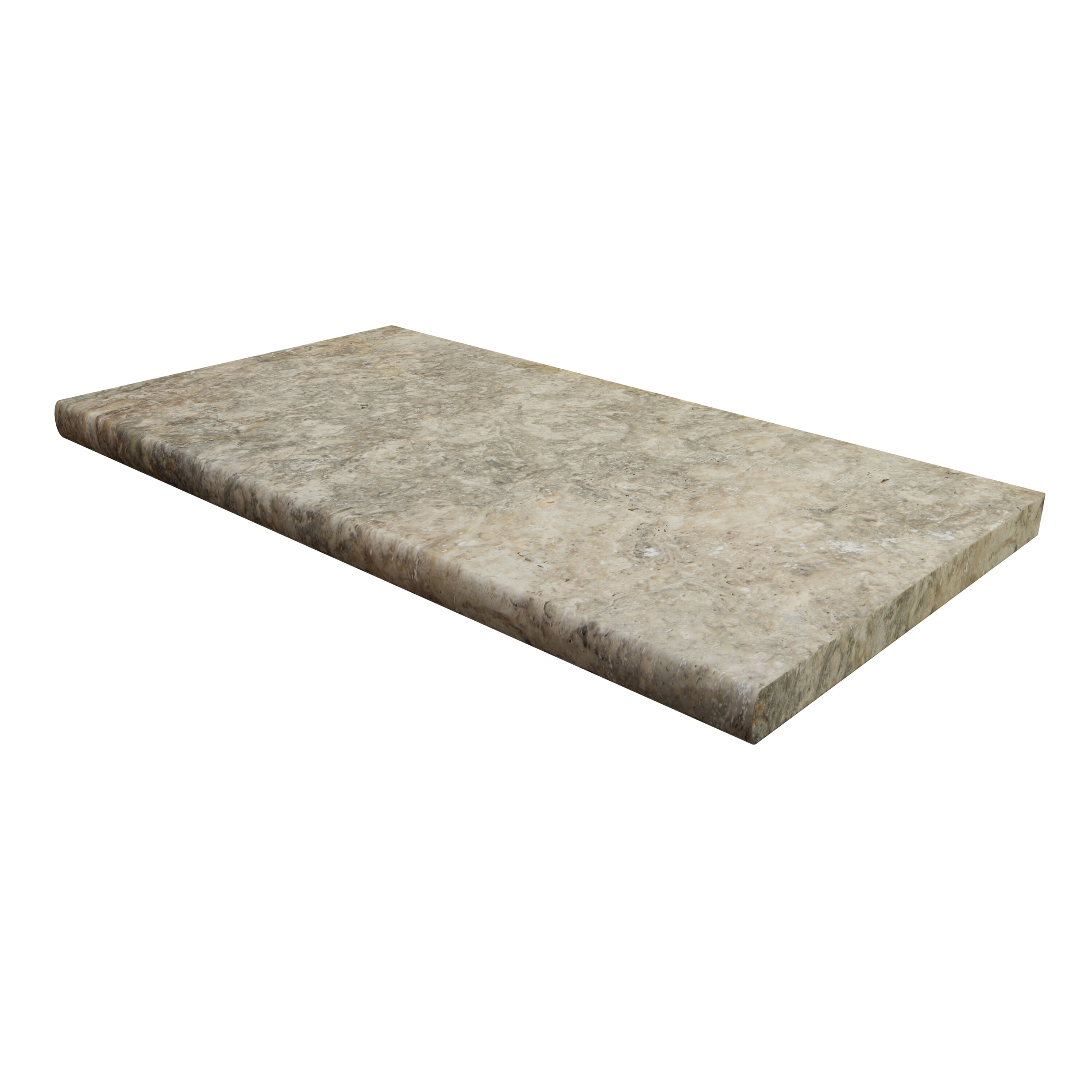 WonderLand 24-in L x 12-in W x 1.18-in H Rectangle Silver Bullnose Natural stone Coping