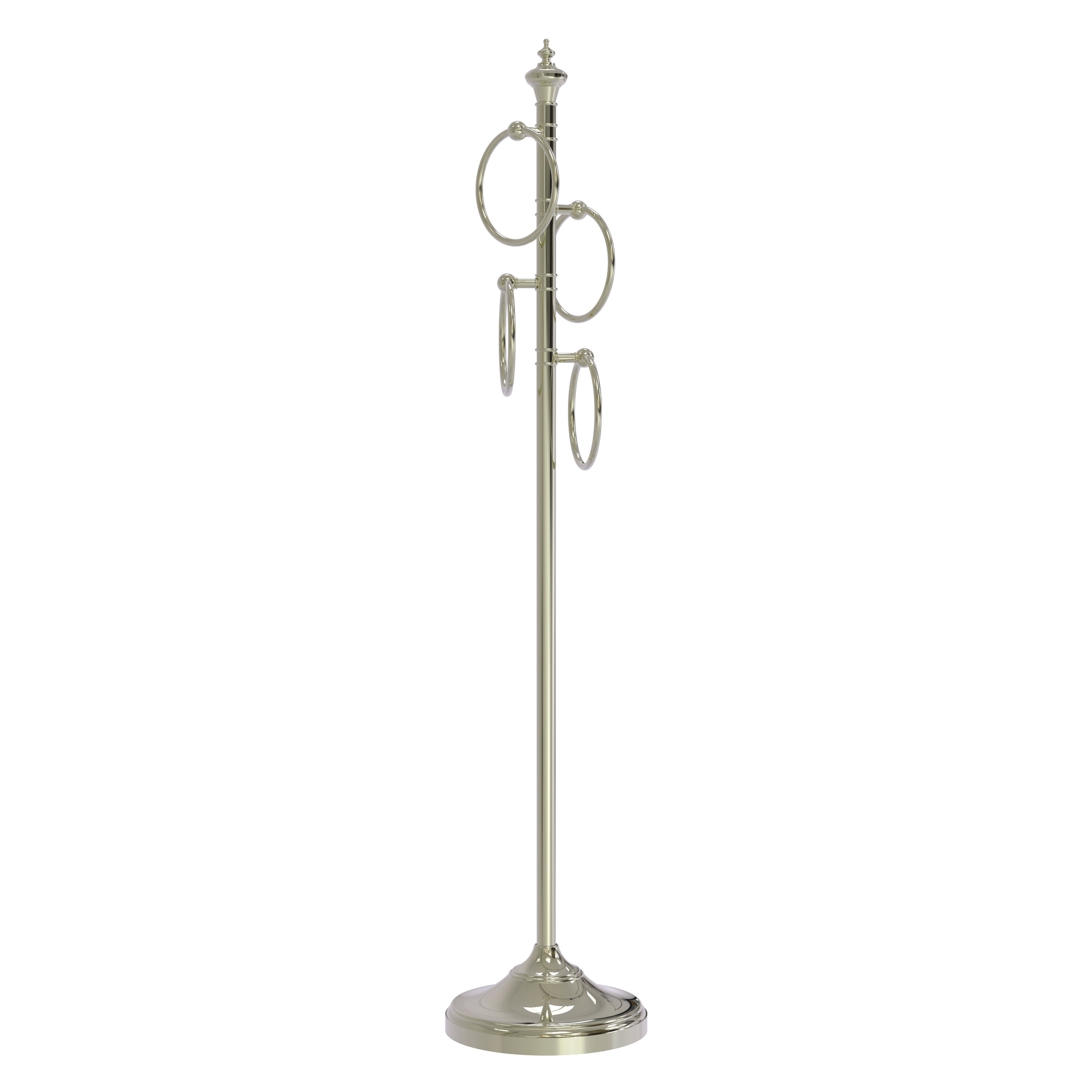 Allied Brass TS-D1-PNI Polished Nickel Freestanding floor Single Towel Ring