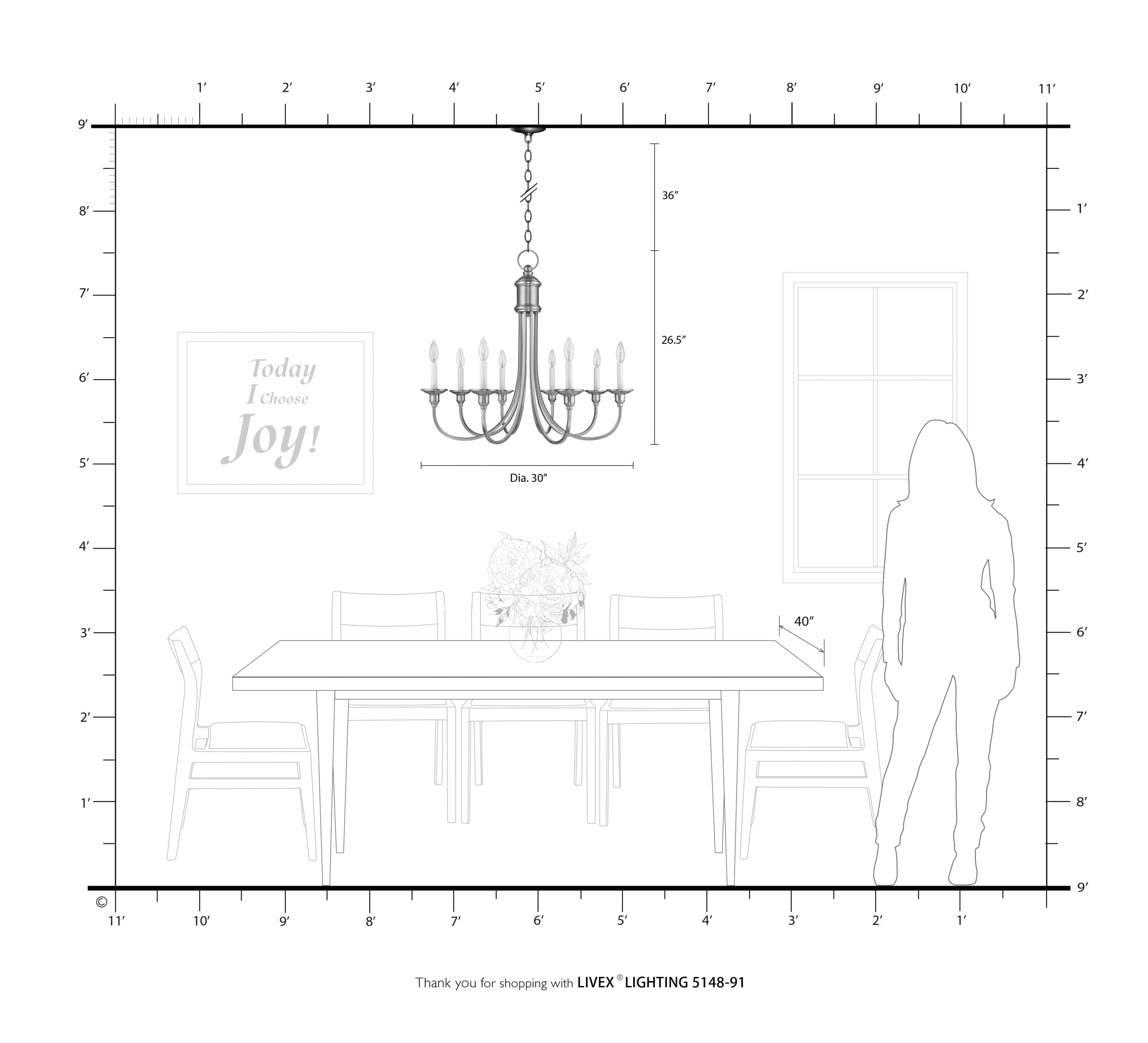 Elegant Brushed Nickel 8-Light Candelabra Chandelier