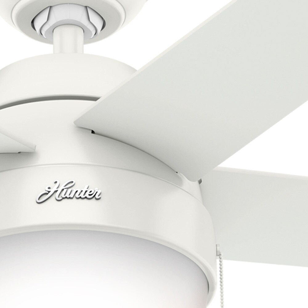 46" Fresh White and Natural Wood Ceiling Fan with LED Light