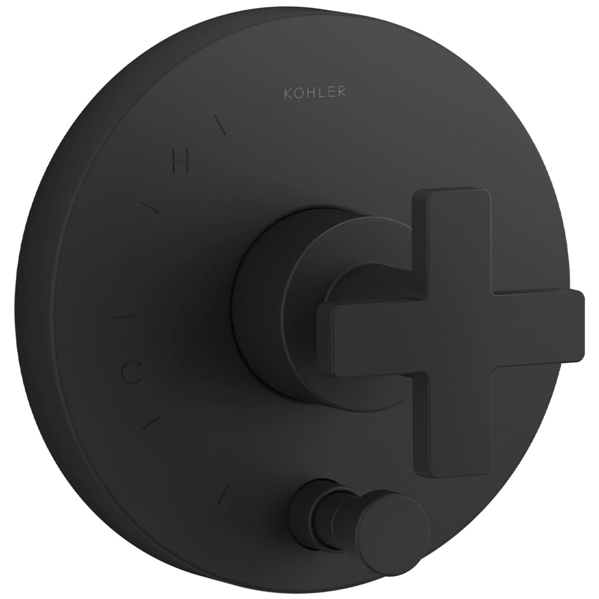 KOHLER K-T73117-3-BL Matte Black Cross Shower Faucet Handle