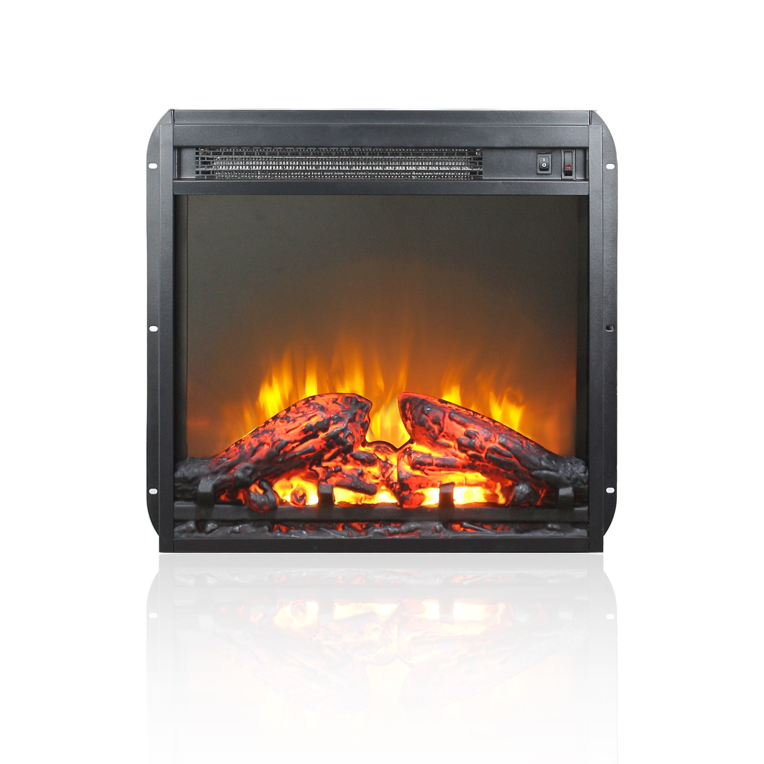 Miki Shinly CEM-3307-02QI 19.2-Inches W Antique Black Free standing LED Corner Electric Fireplace