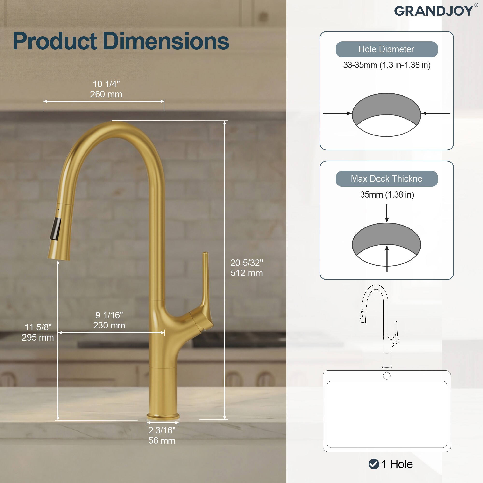 GRANDJOY SGF13GJ-00K-BG Kitchen-Faucets - View #7