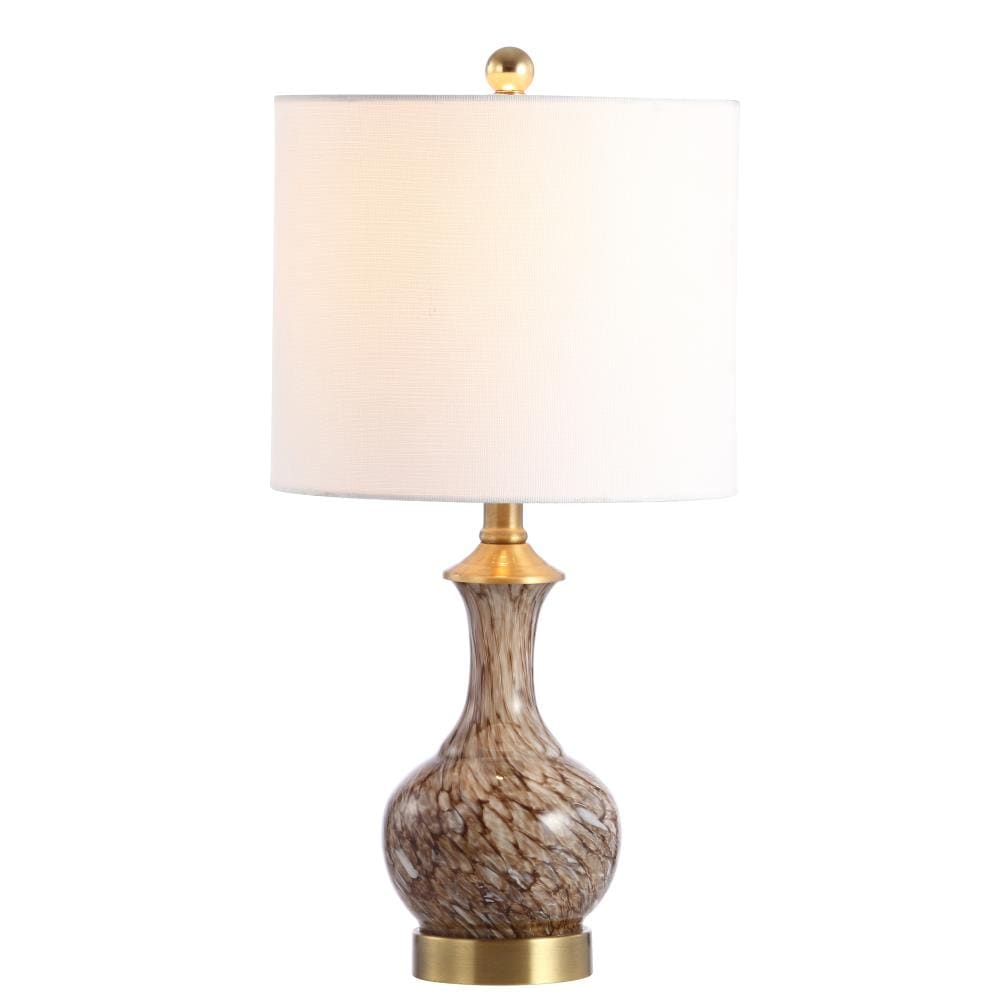 Safavieh Baylor 20-in Brown/Brass Gold LED Rotary Socket Table Lamp ...