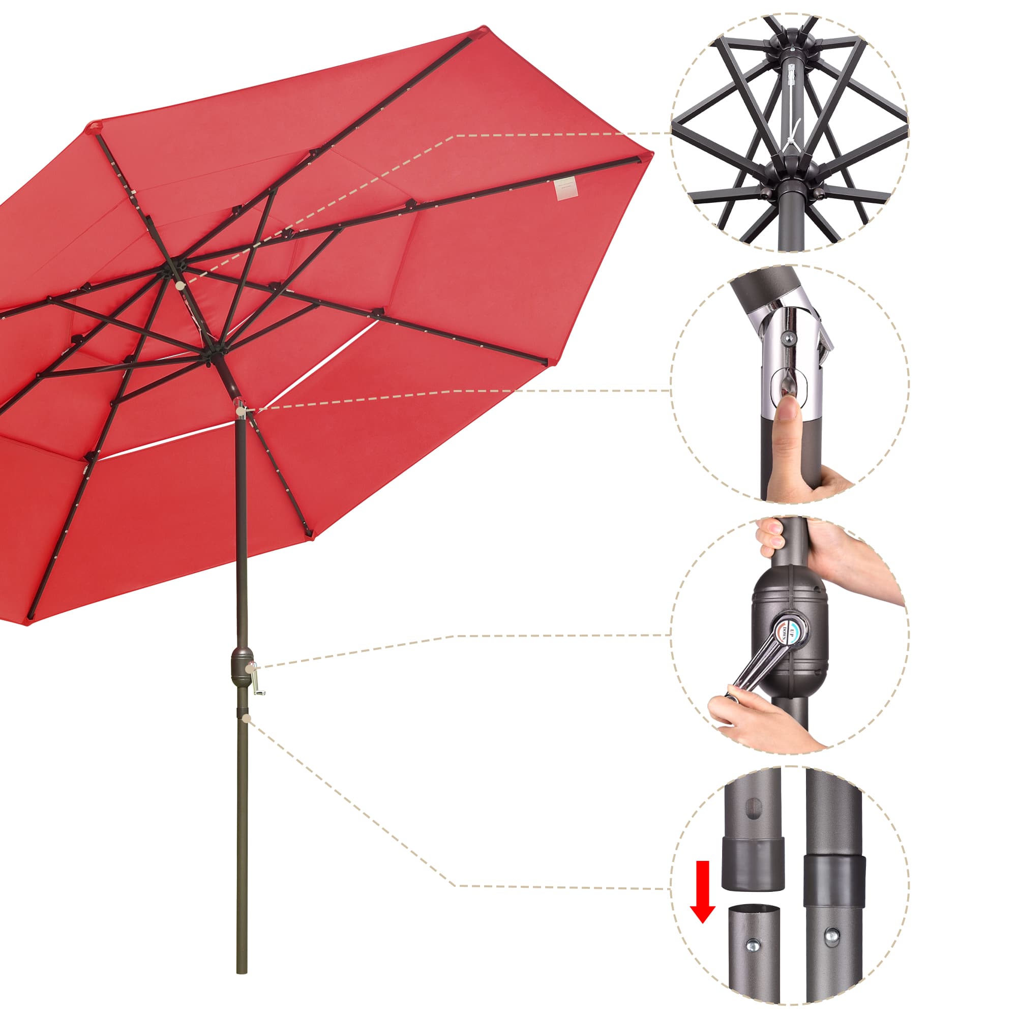 Yescom 07UMB043-3T11L-02-LO Umbrellas-2 - View #2