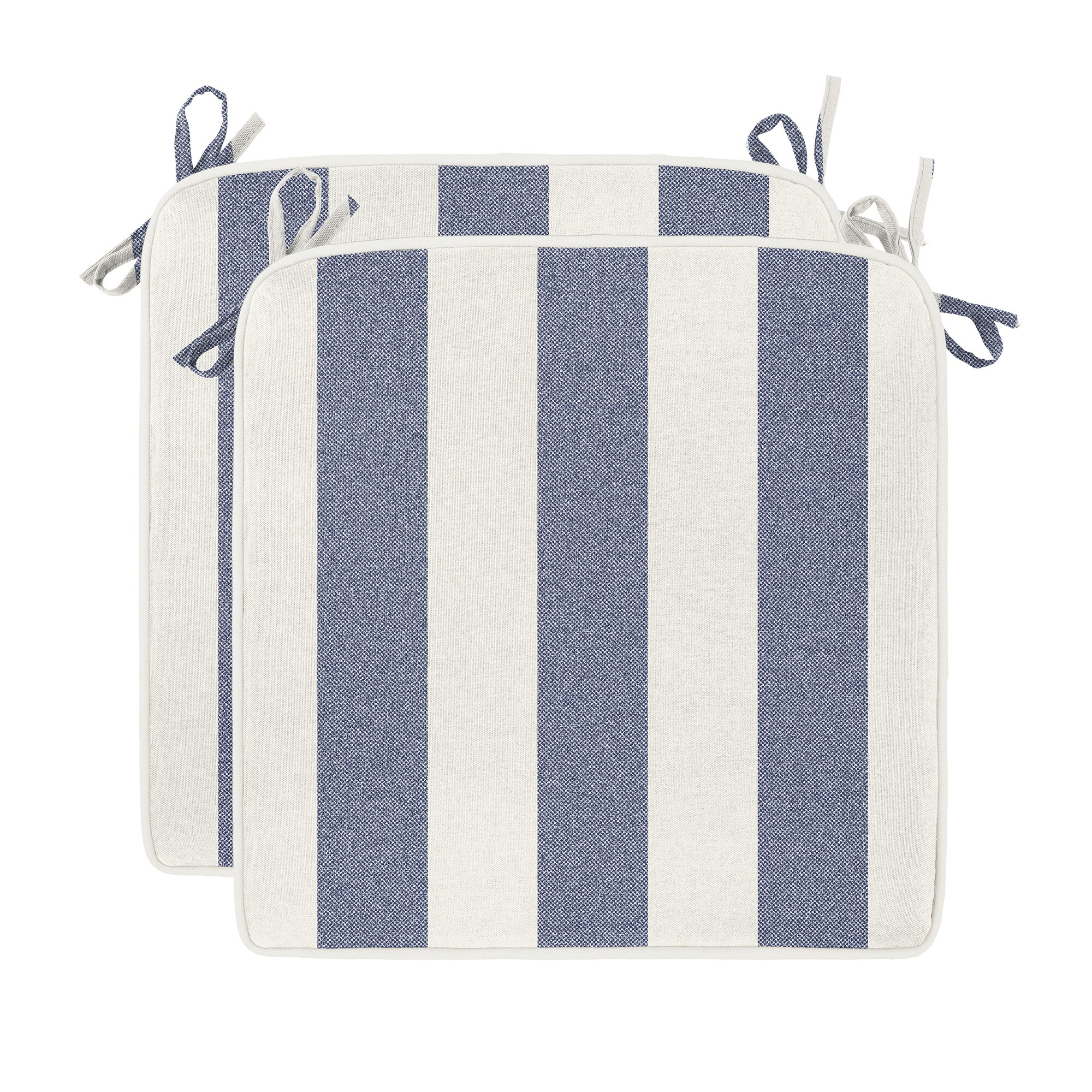 Haven Way 59-CBCS02DC 18-in x 18-in 2-Piece Cornflower Blue Stripe Patio Chair Cushion