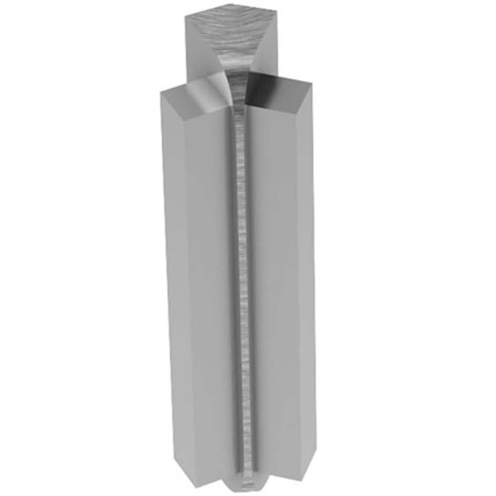 Schluter Systems I135RS80ACGB39 Rondec-Step 0.313-in W x 1.813-in L Brushed chrome anodized aluminum Aluminum Inside corner Tile Edge Trim
